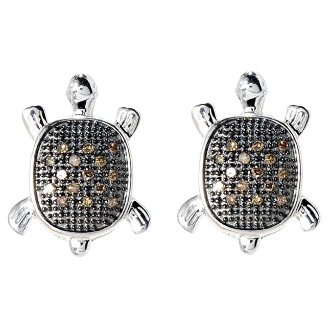 Sterling Silver 1 6ct Tdw Brown Diamond Turtle Earrings Free Sterling Silver 1 6ct Tdw Brown Diamond Turtle Earrings Free Shipping Today 17162257