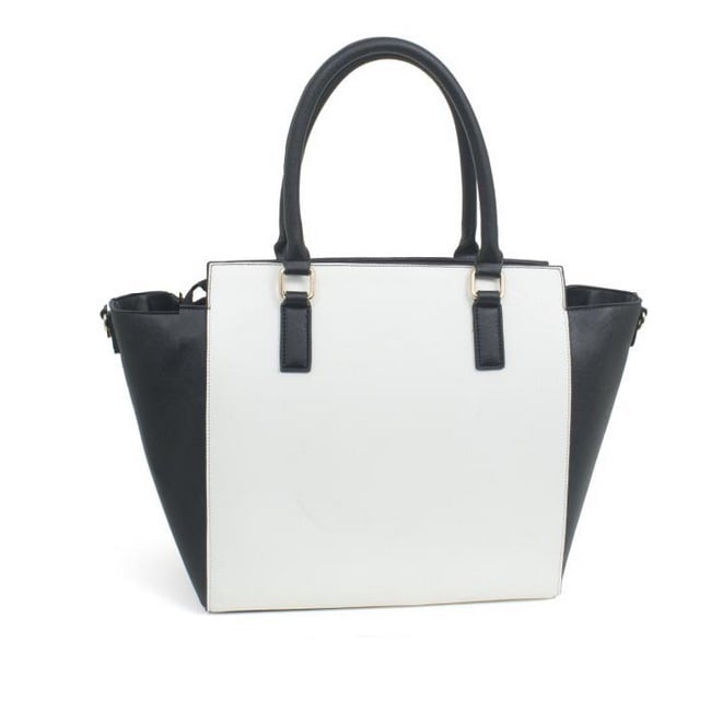 Rebecca And Rifka Two Tone Saffiano Faux Leather Tassel Tote Rebecca And Rifka Two Tone Saffiano Faux Leather Tassel Tote Free Shipping Today 10052649