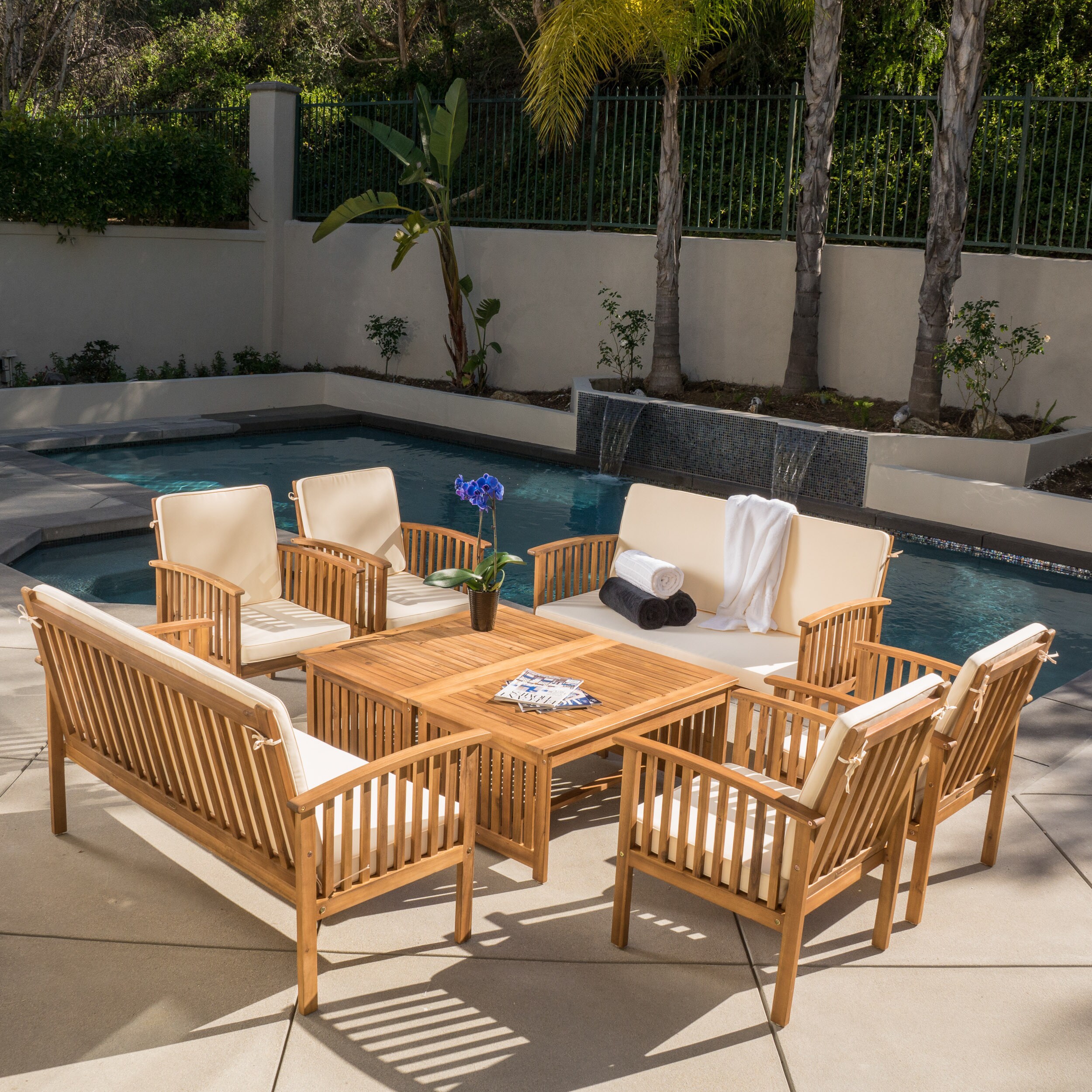 Carolina Acacia 8 piece Outdoor Sofa Set by Christopher Knight Carolina Acacia 8 piece Outdoor Sofa Set by Christopher Knight
