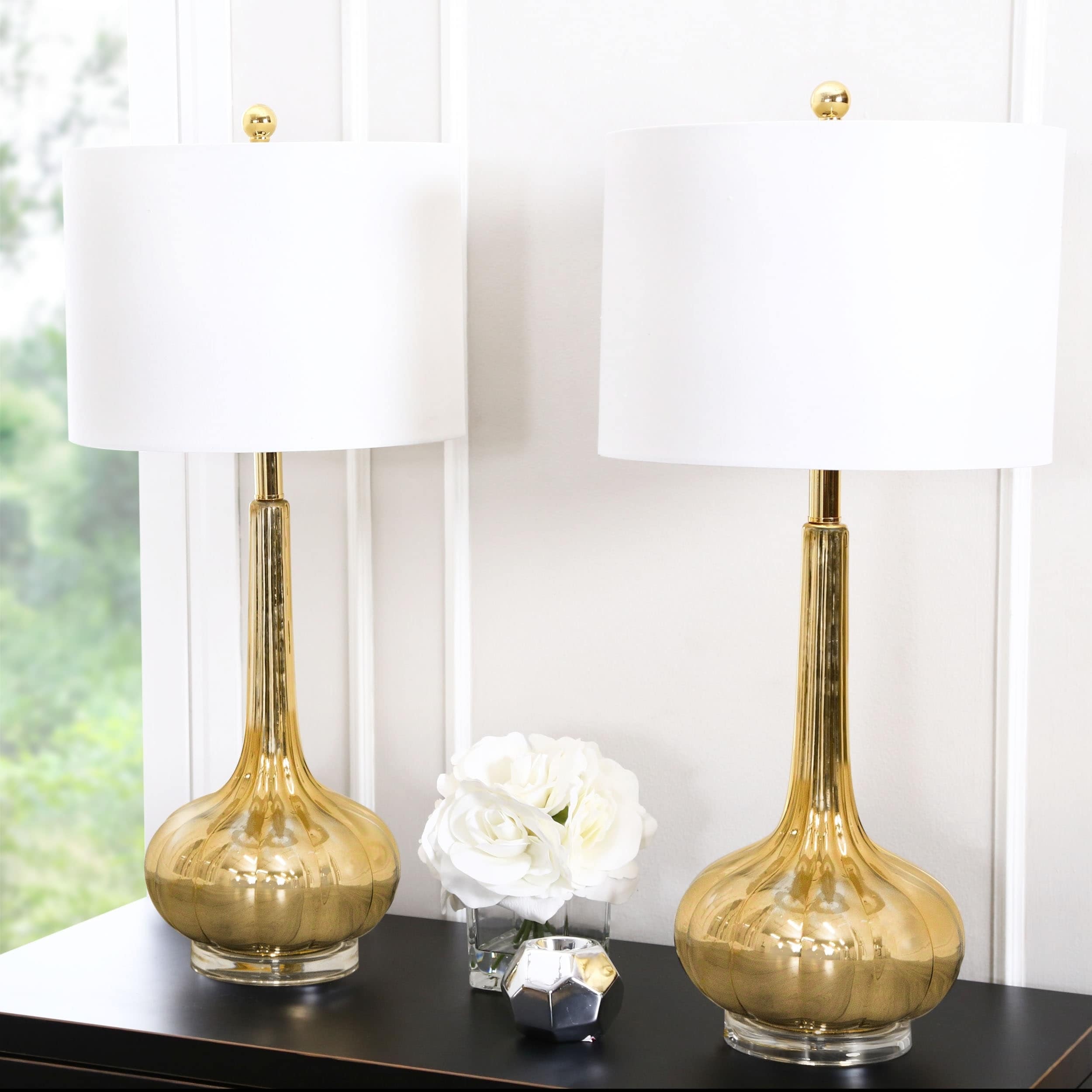 Abbyson Antique Gold Mercury Gl 28 Inch Table Lamp Set Of 2 Abbyson Antique Gold Mercury Gl 28 Inch Table Lamp Set Of 2