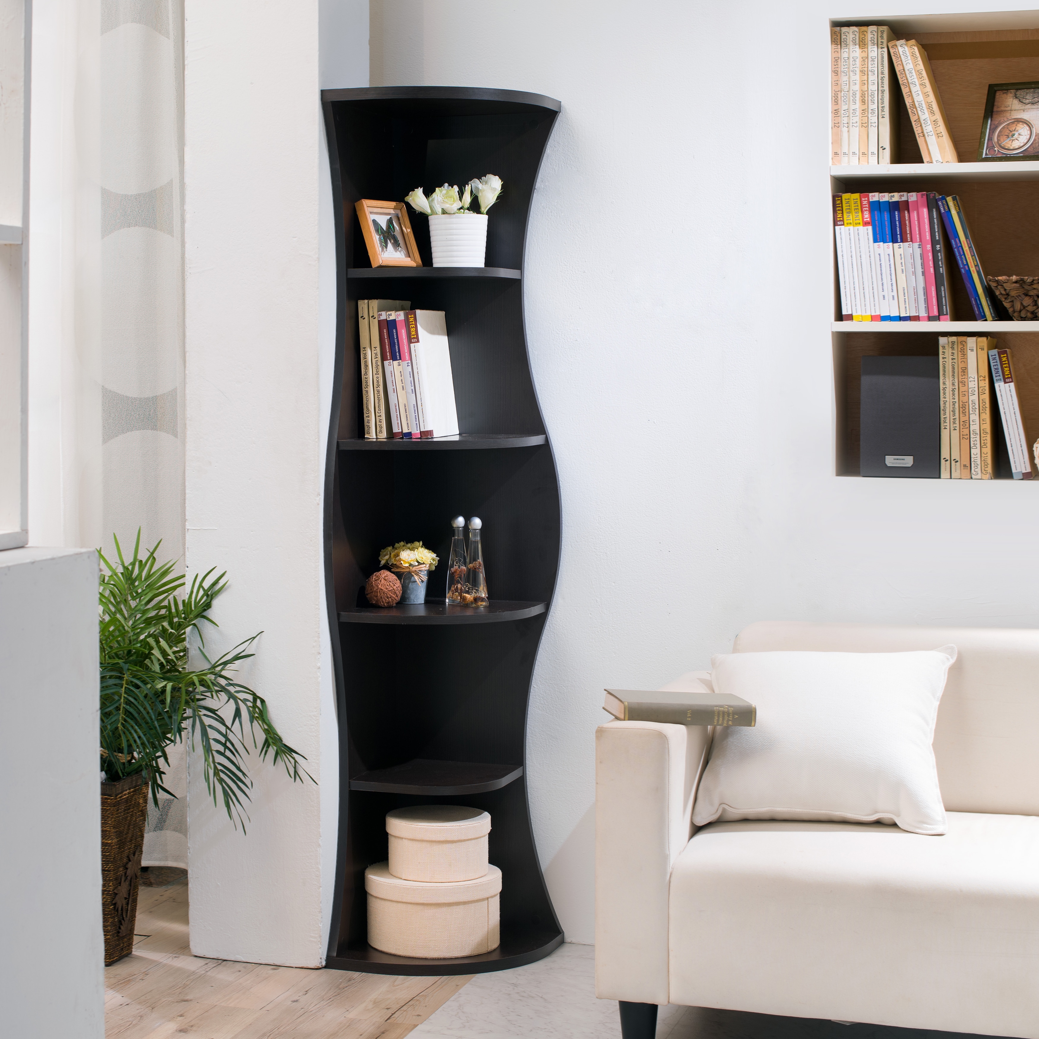 The Gray Barn Zephyr Hill Curvy Walnut Corner Bookcase On The Gray Barn Zephyr Hill Curvy Walnut Corner Bookcase On Free Shipping Today 20254922