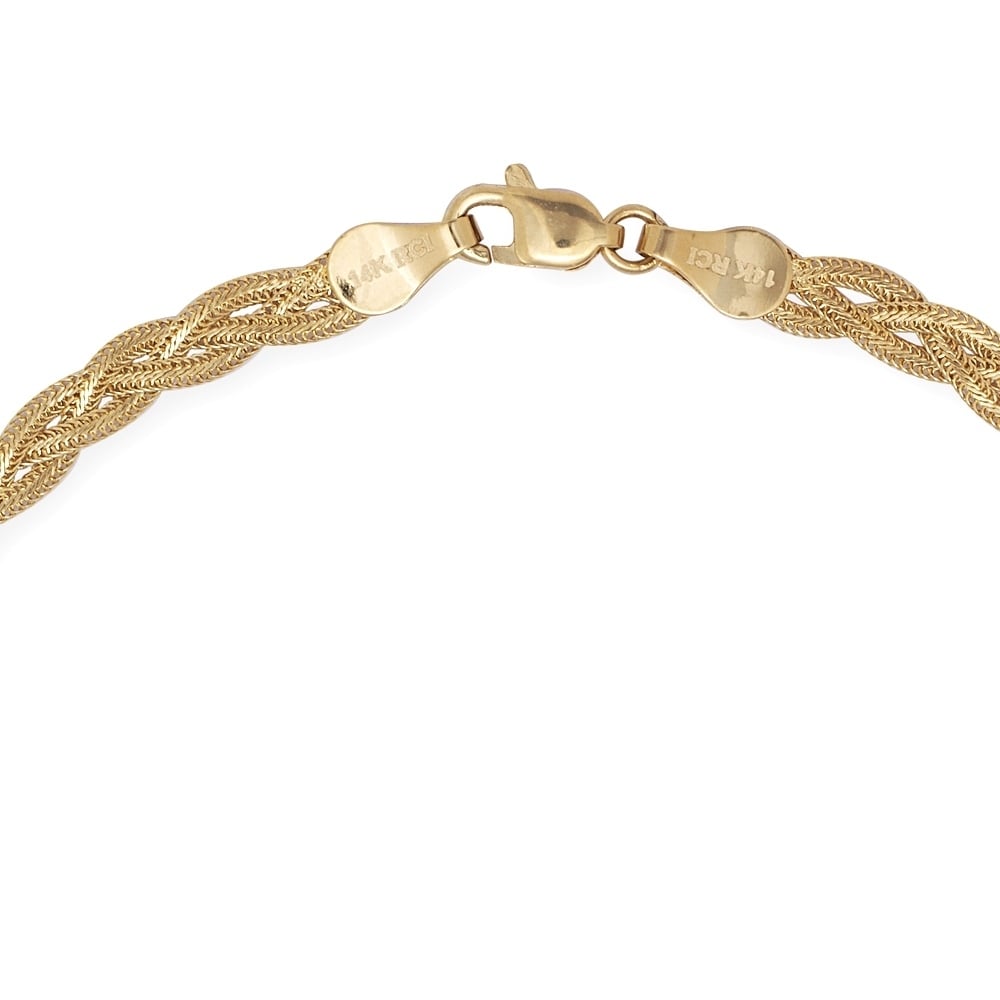 14k Gold 10 Inch Braided Foxtail Link Ankle Bracelet On 14k Gold 10 Inch Braided Foxtail Link Ankle Bracelet On Free Shipping Today 10084734