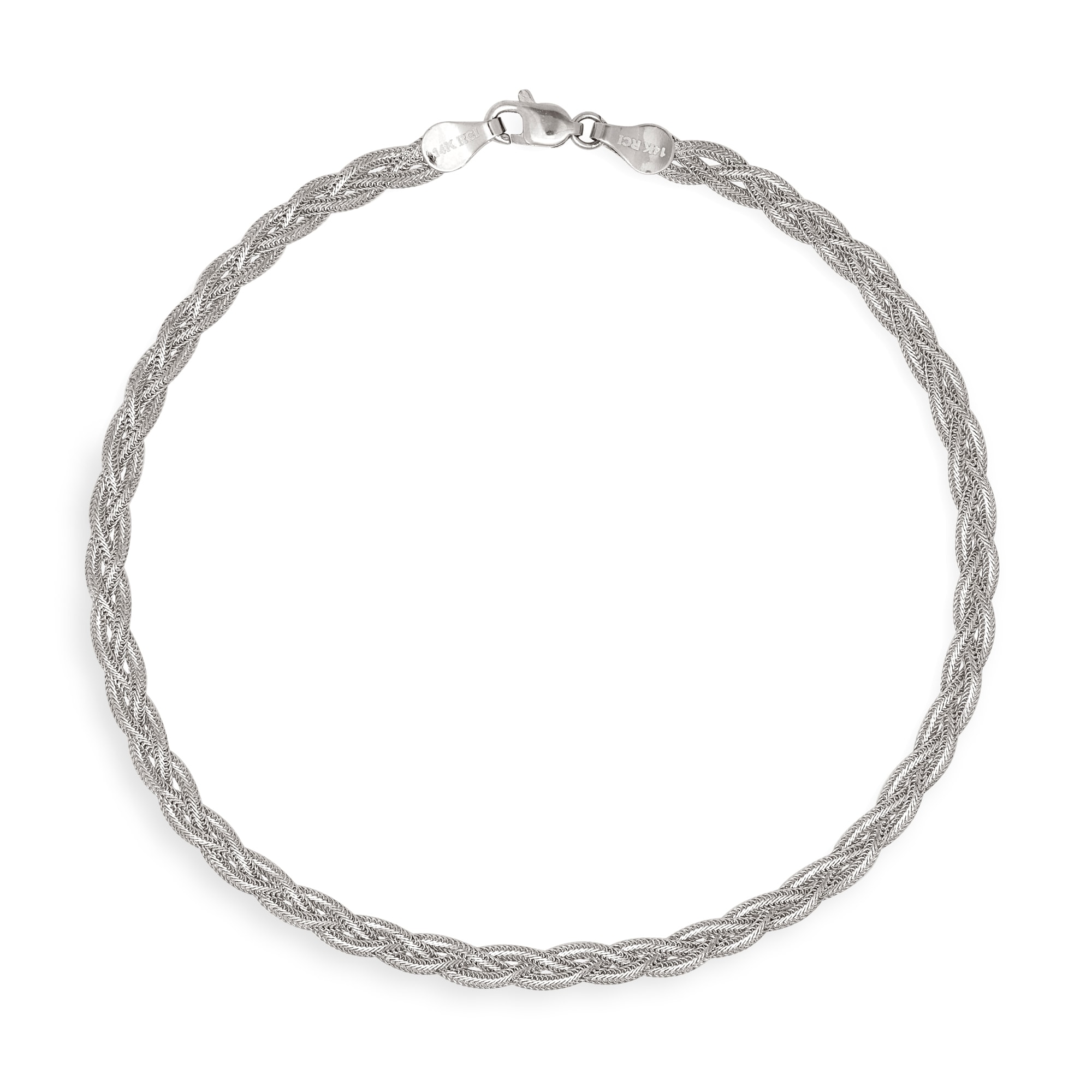 14k Gold 10 Inch Braided Foxtail Link Ankle Bracelet On 14k Gold 10 Inch Braided Foxtail Link Ankle Bracelet On Free Shipping Today 10084734