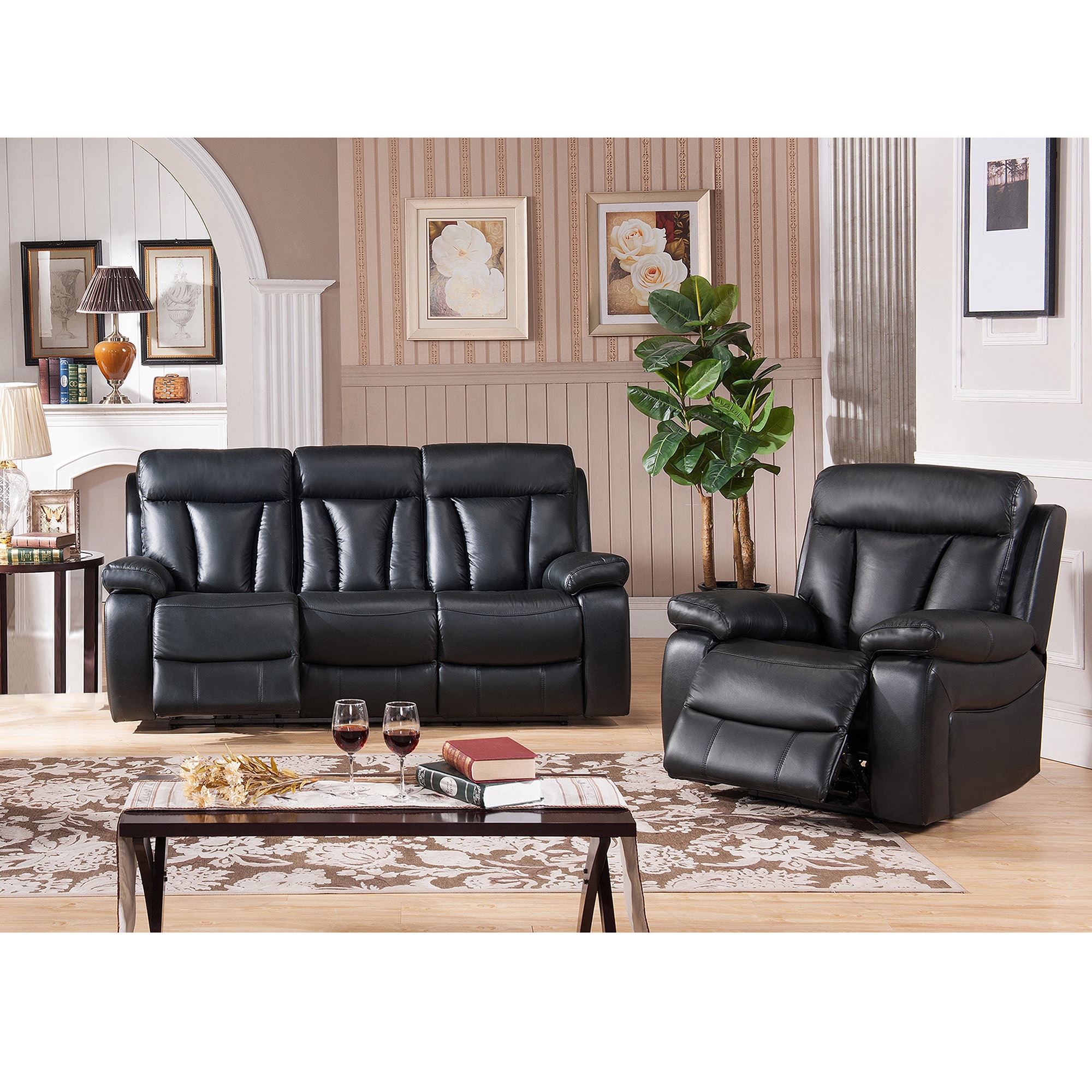 Vedder Black Top Grain Leather Motorized Lay Flat Vedder Black Top Grain Leather Motorized Lay Flat Reclining Sofa And Recliner Free Shipping Today 10085872