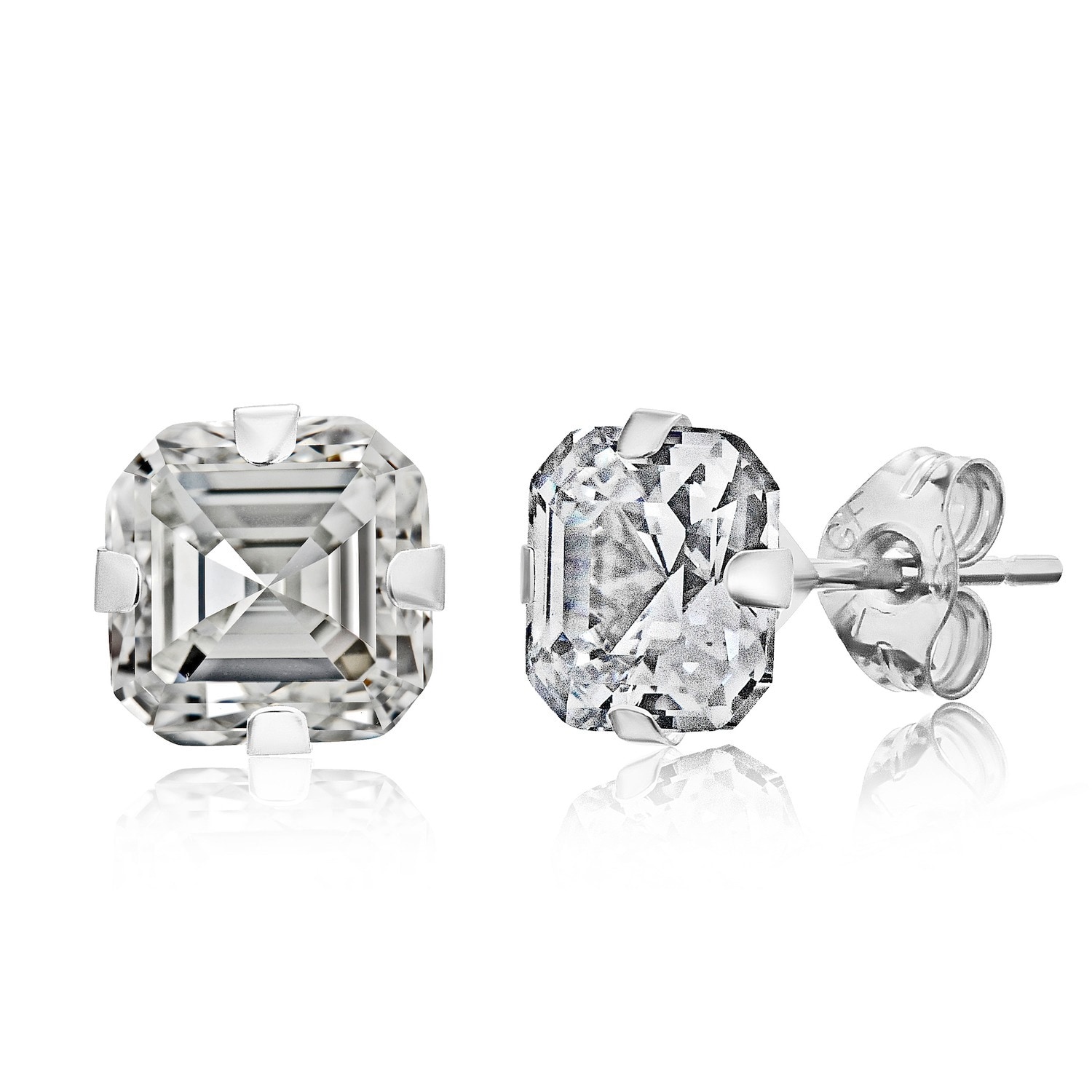 Pori 14k White Gold 6mm Cher Cut Cubic Zirconia Stud Pori 14k White Gold 6mm Cher Cut Cubic Zirconia Stud Earrings On Free Shipping Orders Over 45 10160850
