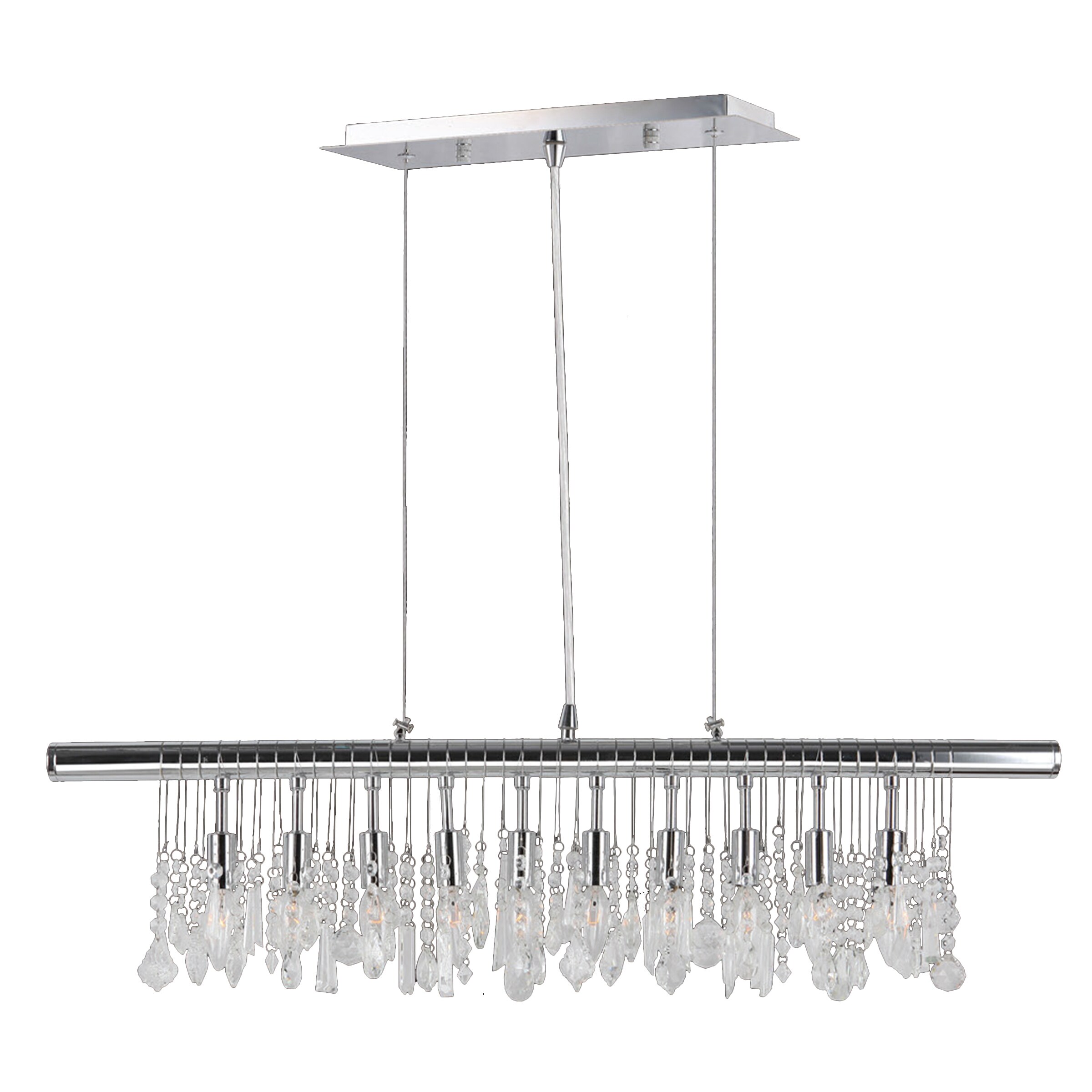 Nadia Collection 10 Light Chrome Finish And Clear Crystal Nadia Collection 10 Light Chrome Finish And Clear Crystal Linear Pendant Free Today Com 10167037