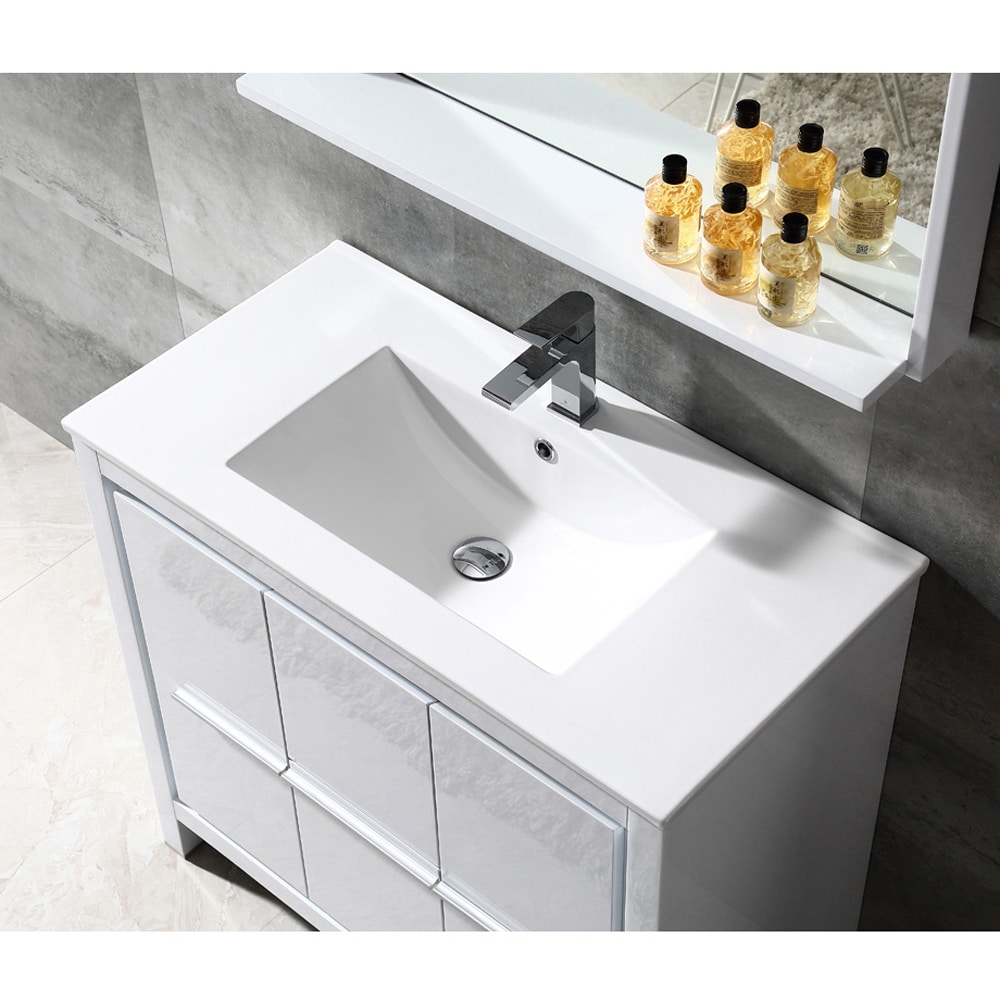 Fresca Allier 36 Inch White Modern Bathroom Vanity With Mirror Fresca Allier 36 Inch White Modern Bathroom Vanity With Mirror Free Shipping Today 10167415
