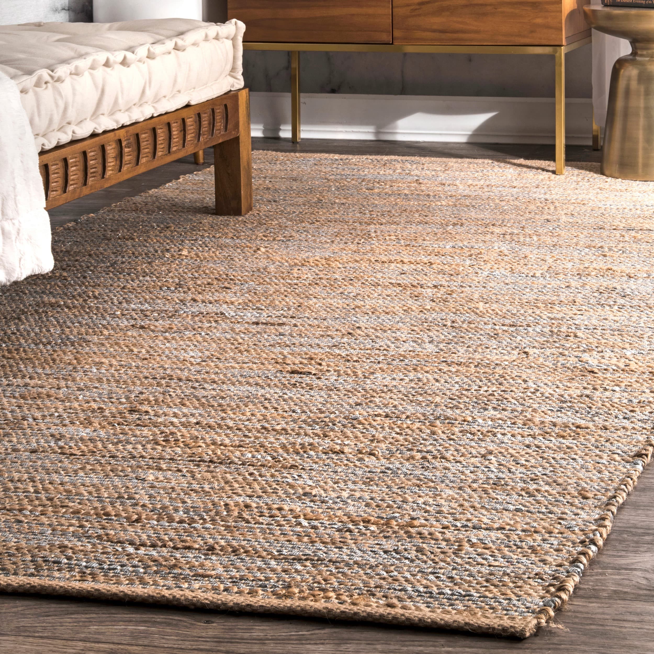 Nuloom Casual Handmade Jute Solid Silver Rug 5 X 8 Free Nuloom Casual Handmade Jute Solid Silver Rug 5 X 8 Free Shipping Today 17300393