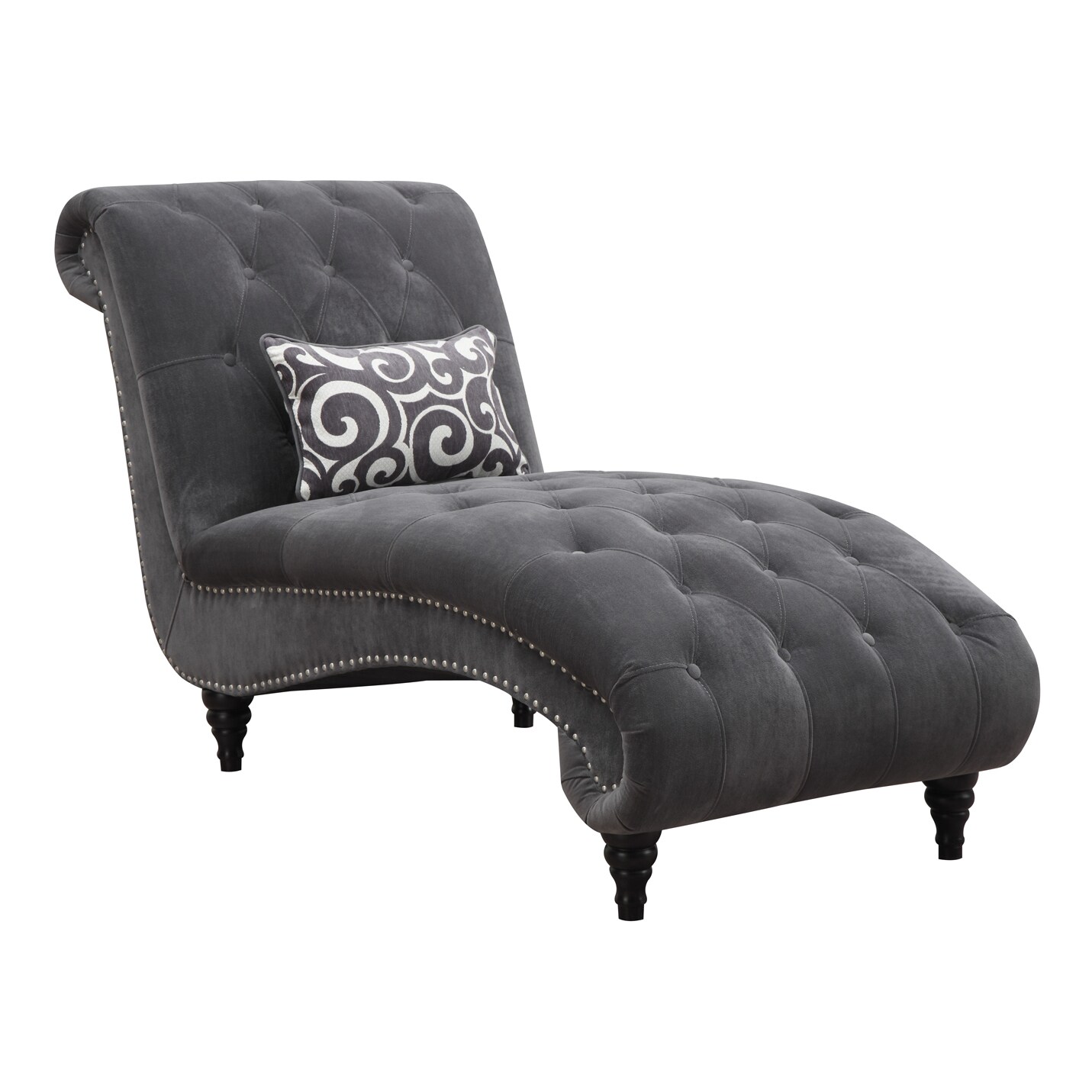 Emerald Home Hutton Grey Plush On Tufted Chaise Free Emerald Home Hutton Grey Plush On Tufted Chaise Free Shipping Today 10181835
