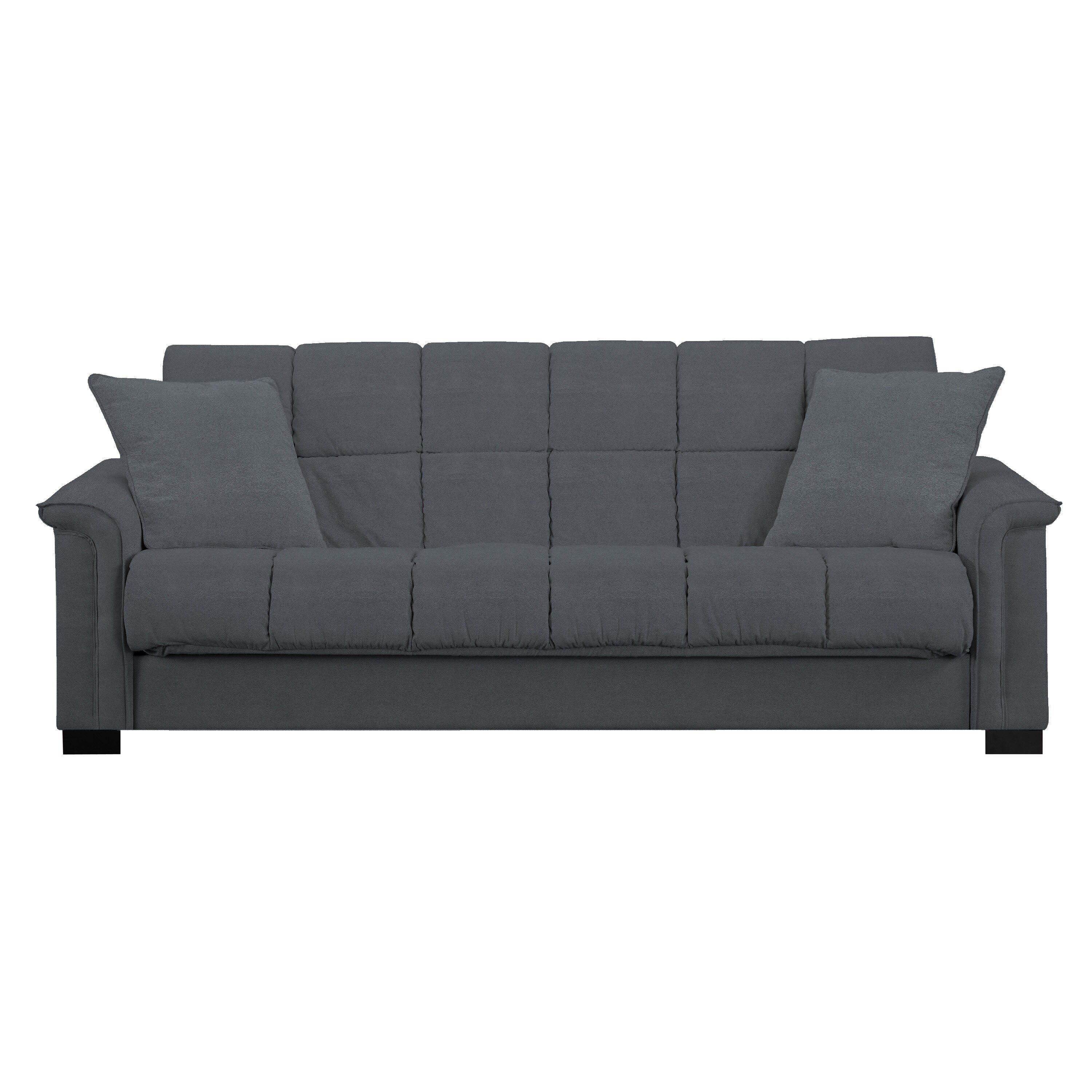 Handy Living Caroline Grey Microfiber Convert A Couch Sleeper Handy Living Caroline Grey Microfiber Convert A Couch Sleeper Sofa On Free Shipping Today 10188053
