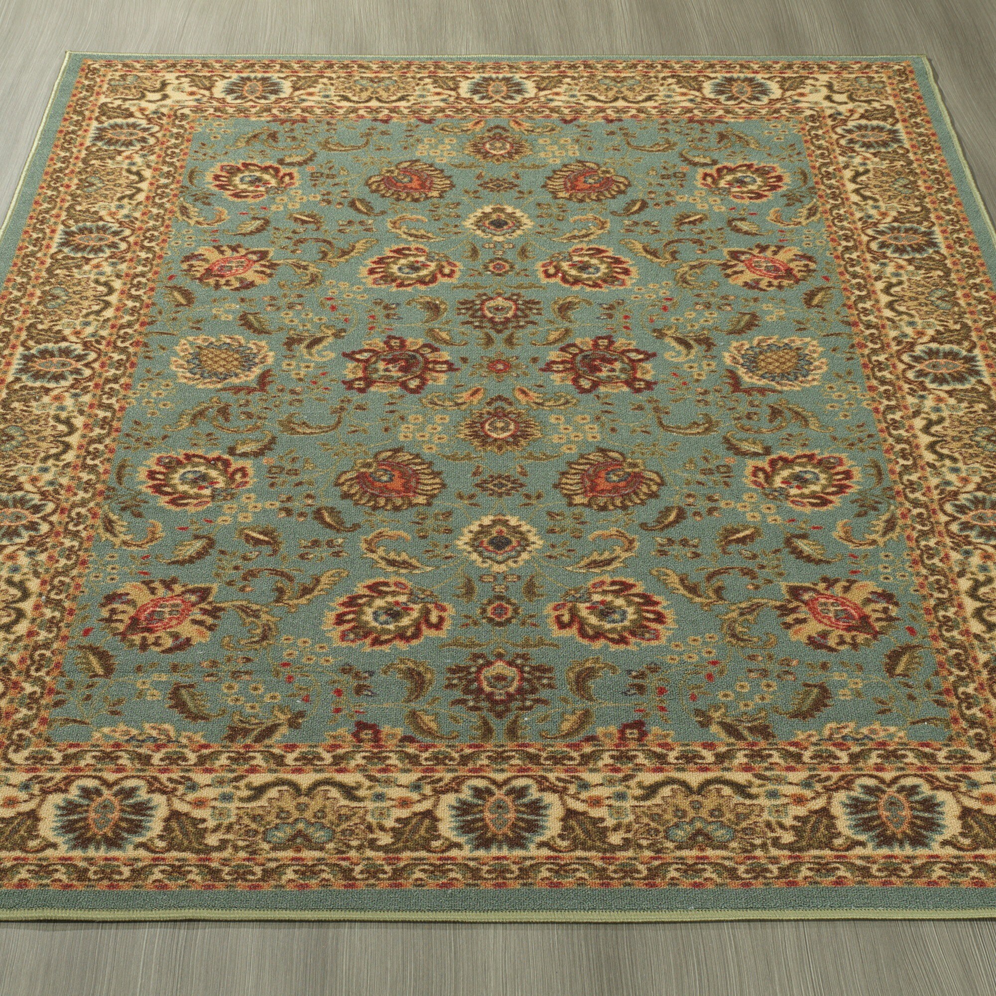 Ottomanson Ottohome Collection Persian Style Sage Green Aqua Blue Ottomanson Ottohome Collection Persian Style Sage Green Aqua Blue Area Rug With Non Skid Rubber Backing 3 X 5 Free Shipping On Orders