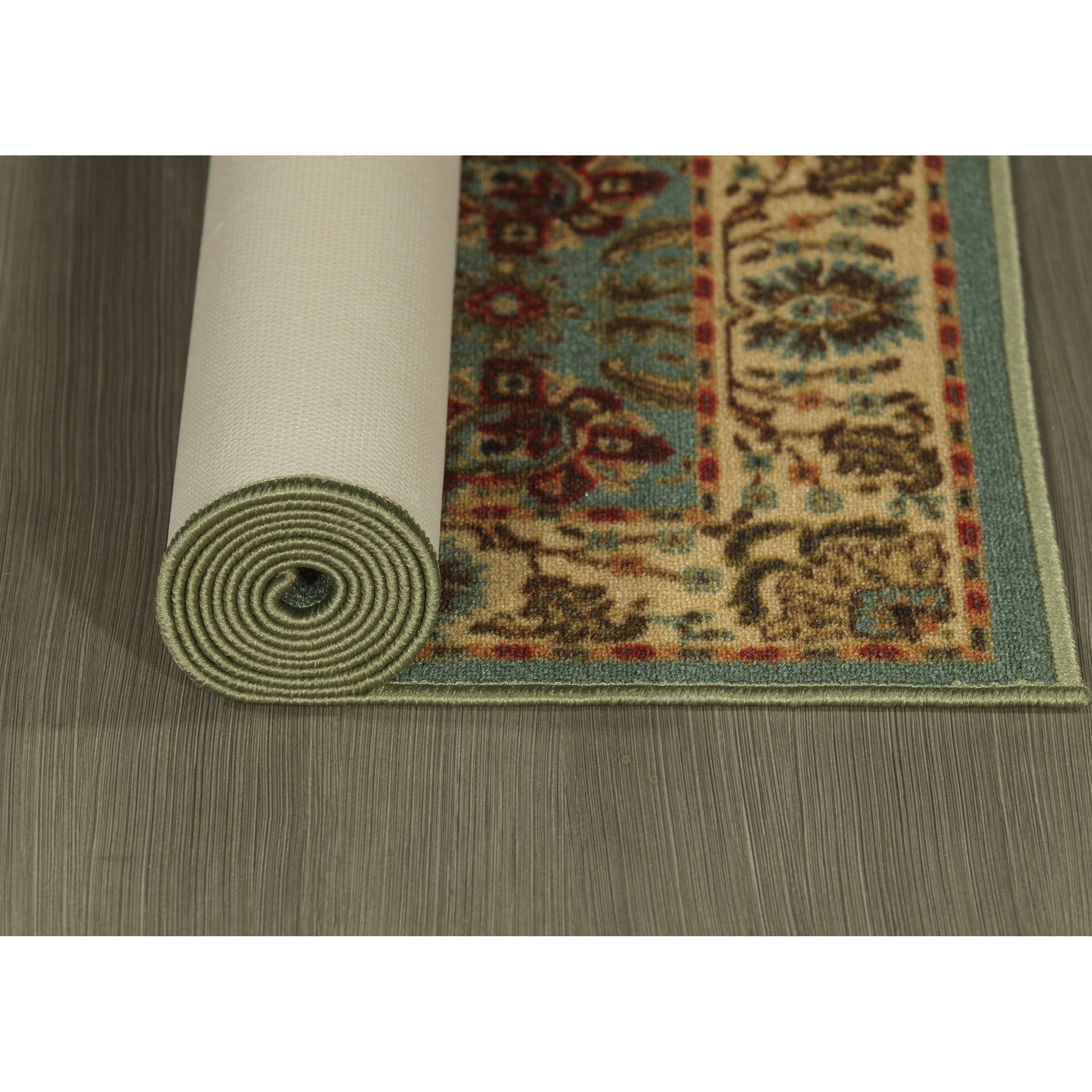 Ottomanson Ottohome Collection Persian Style Sage Green Aqua Blue Ottomanson Ottohome Collection Persian Style Sage Green Aqua Blue Runner Rug With Non Skid Rubber Backing 2 X 7 Free Shipping On Orders Over 45