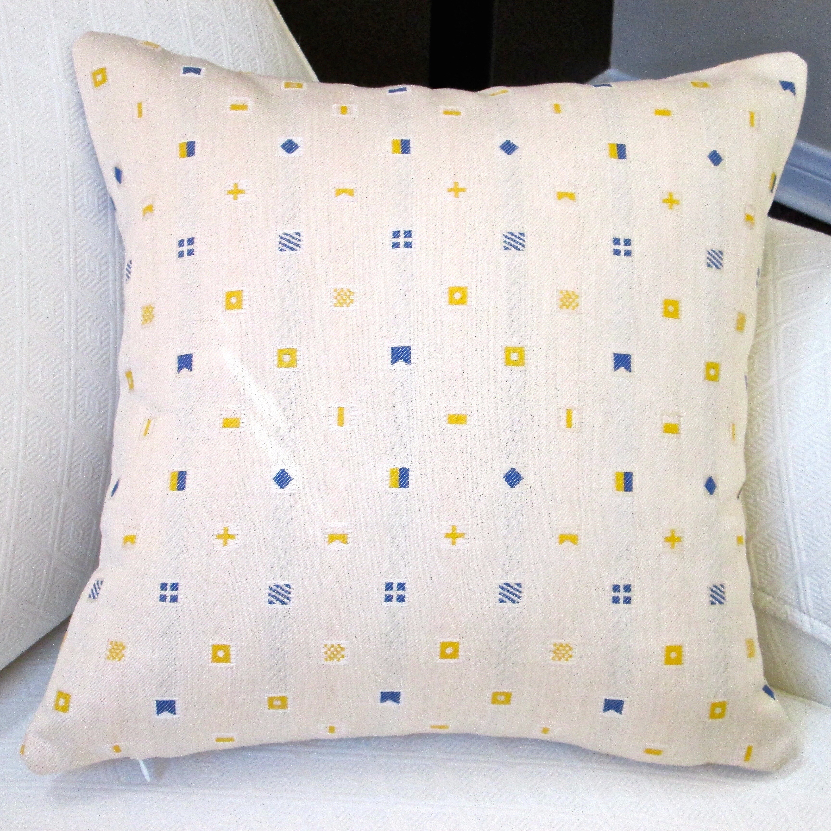 Pillows Indoor Outdoor 18 Inch Sunbrella Fabric Pillows Indoor Outdoor 18 Inch Sunbrella Fabric Boating Embroidered Sailing Flags Beach House Throw Pillow Cover