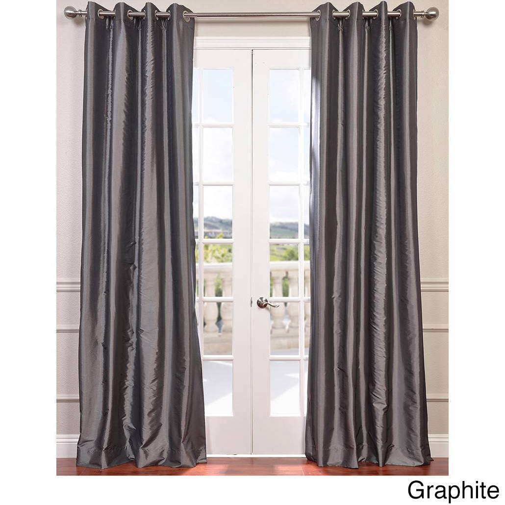 Exclusive Fabrics Grommet Blackout Faux Silk Taffeta 96 Inch Exclusive Fabrics Grommet Blackout Faux Silk Taffeta 96 Inch Length Curtain Panel