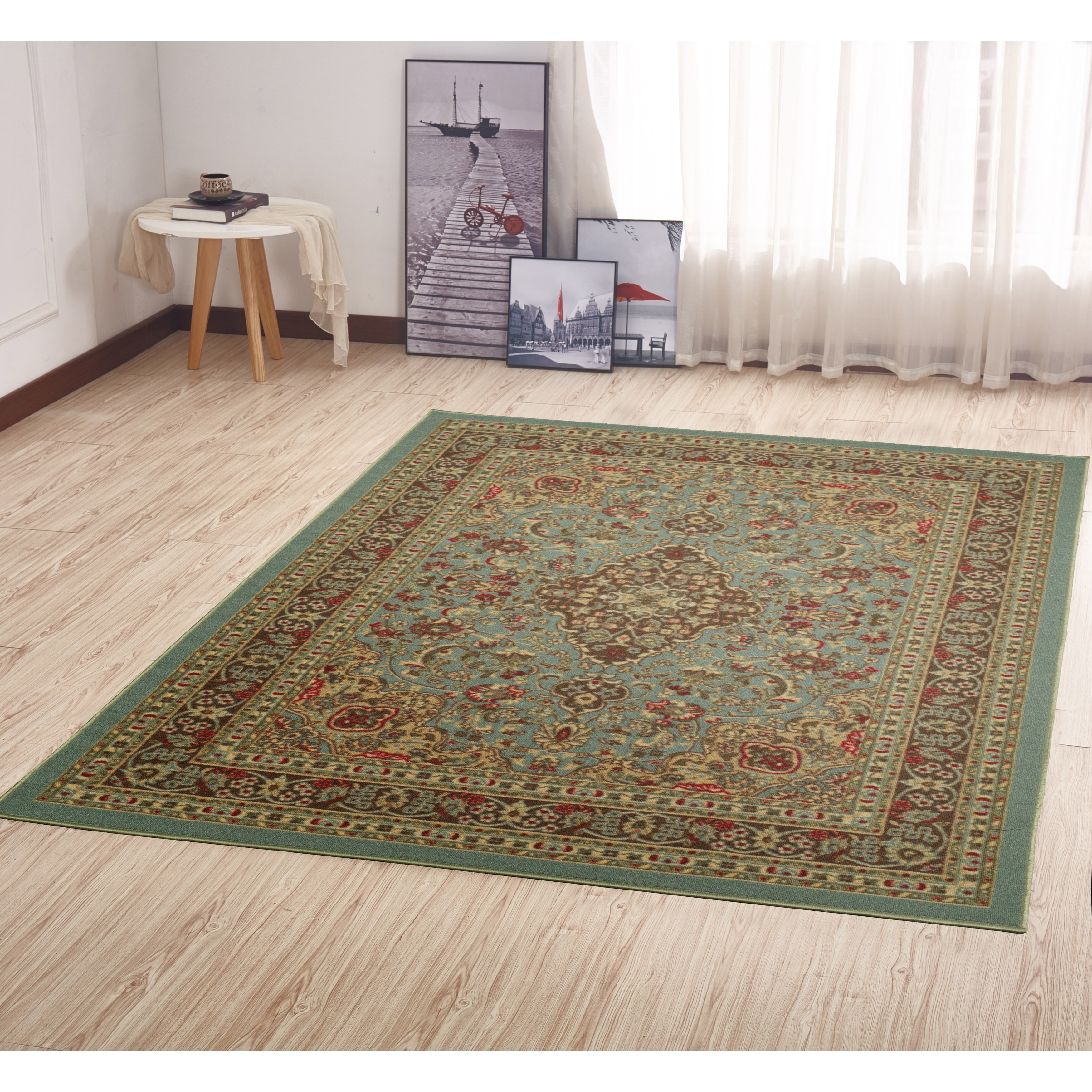 Ottomanson Ottohome Collection Persian Heriz Oriental Design Ottomanson Ottohome Collection Persian Heriz Oriental Design Non Skid Slip Rubber Backing Area Rug On Free Shipping Orders Over 45