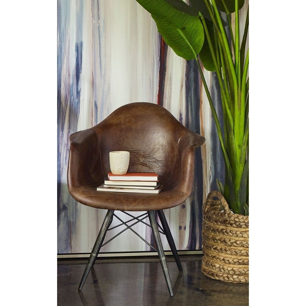 Aurelle Home Beat Mid Century Modern Rustic Leather Chair On Aurelle Home Beat Mid Century Modern Rustic Leather Chair On Free Shipping Today 10246465