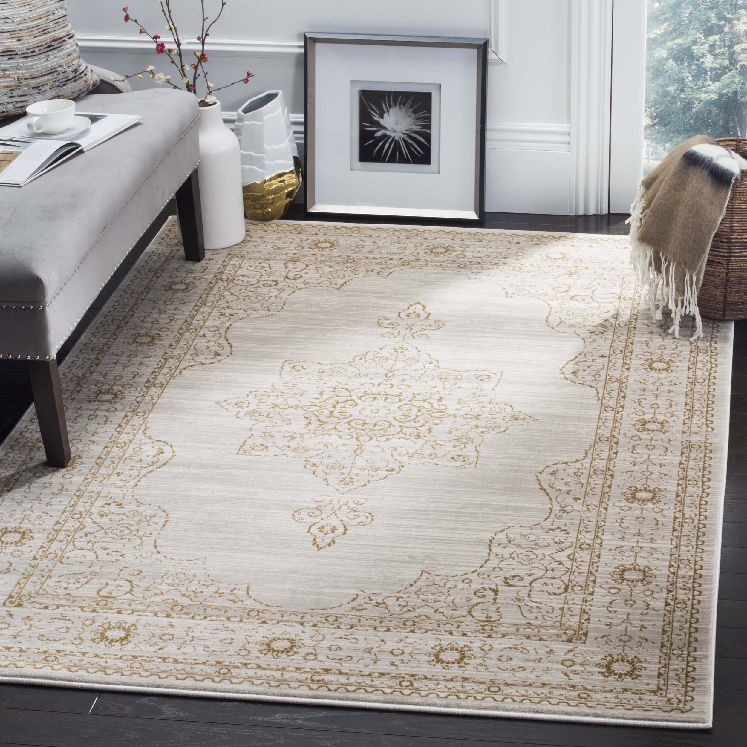 Shop Safavieh Serenity Cream Gold Rug 6 X 9 On Sale Free