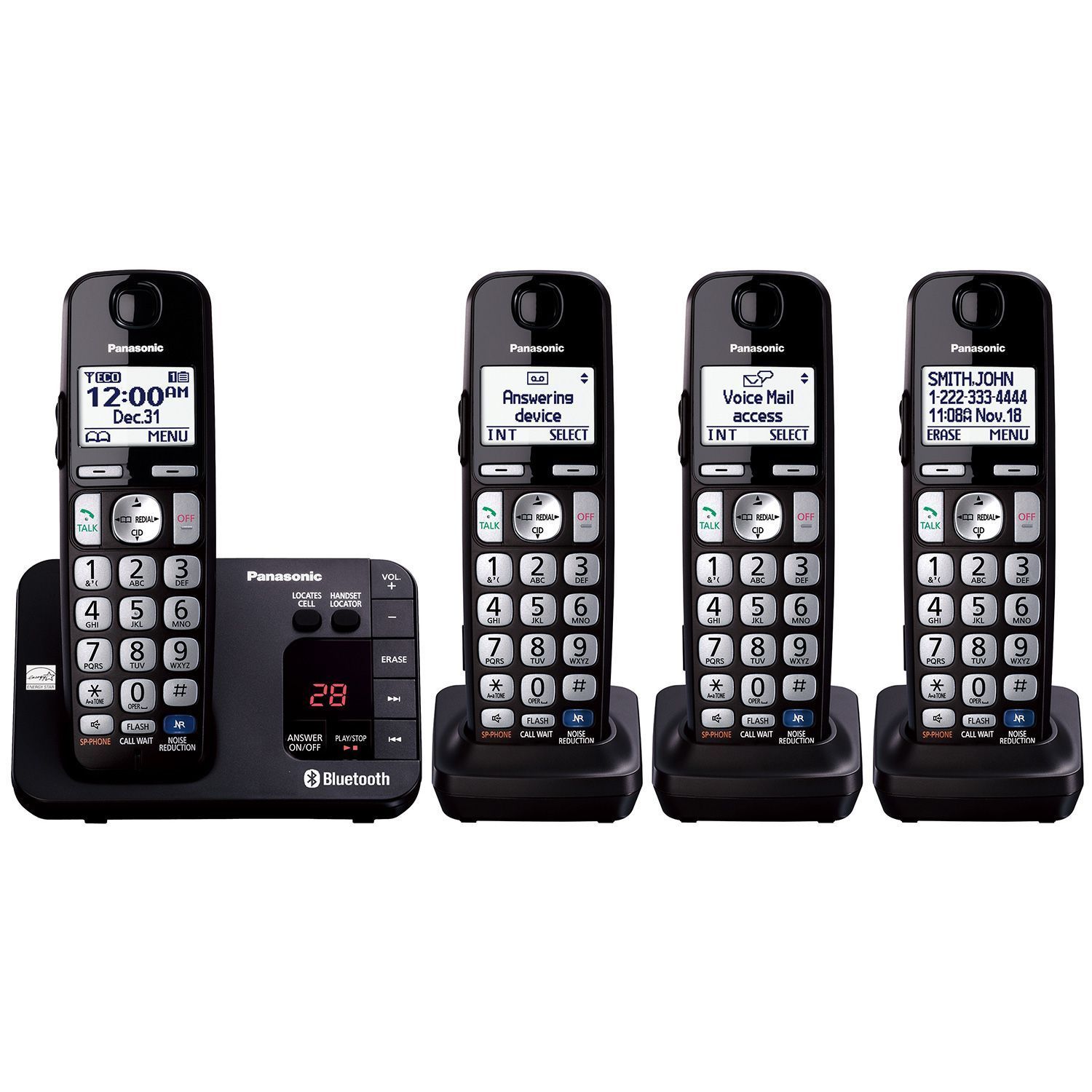 Shop Panasonic KX-TG454SK DECT 6.0 Plus Link-to-cell Bluetooth Cordless  Phone