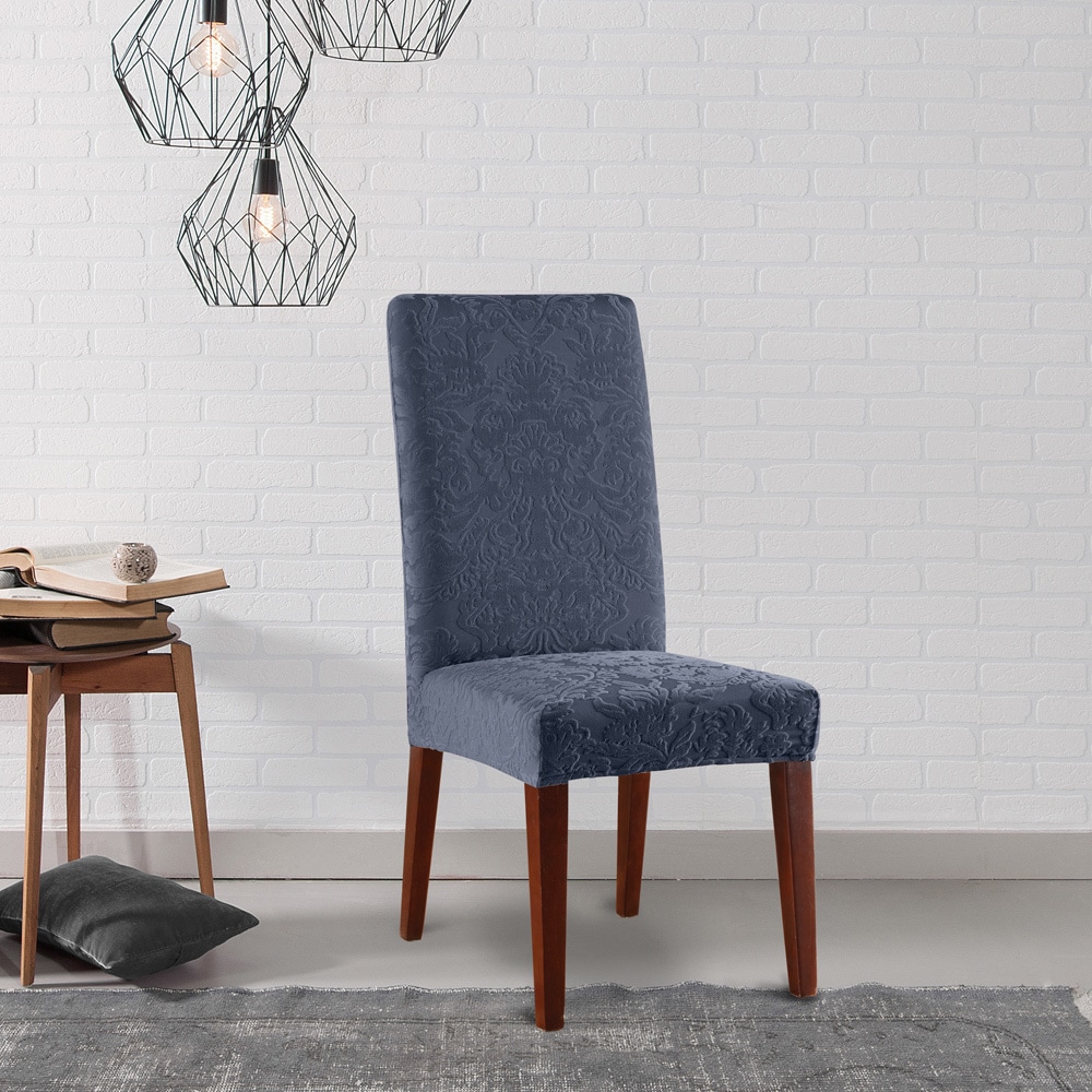 Sure Fit Stretch Jacquard Damask Dining Room Chair Slipcover Sure Fit Stretch Jacquard Damask Dining Room Chair Slipcover