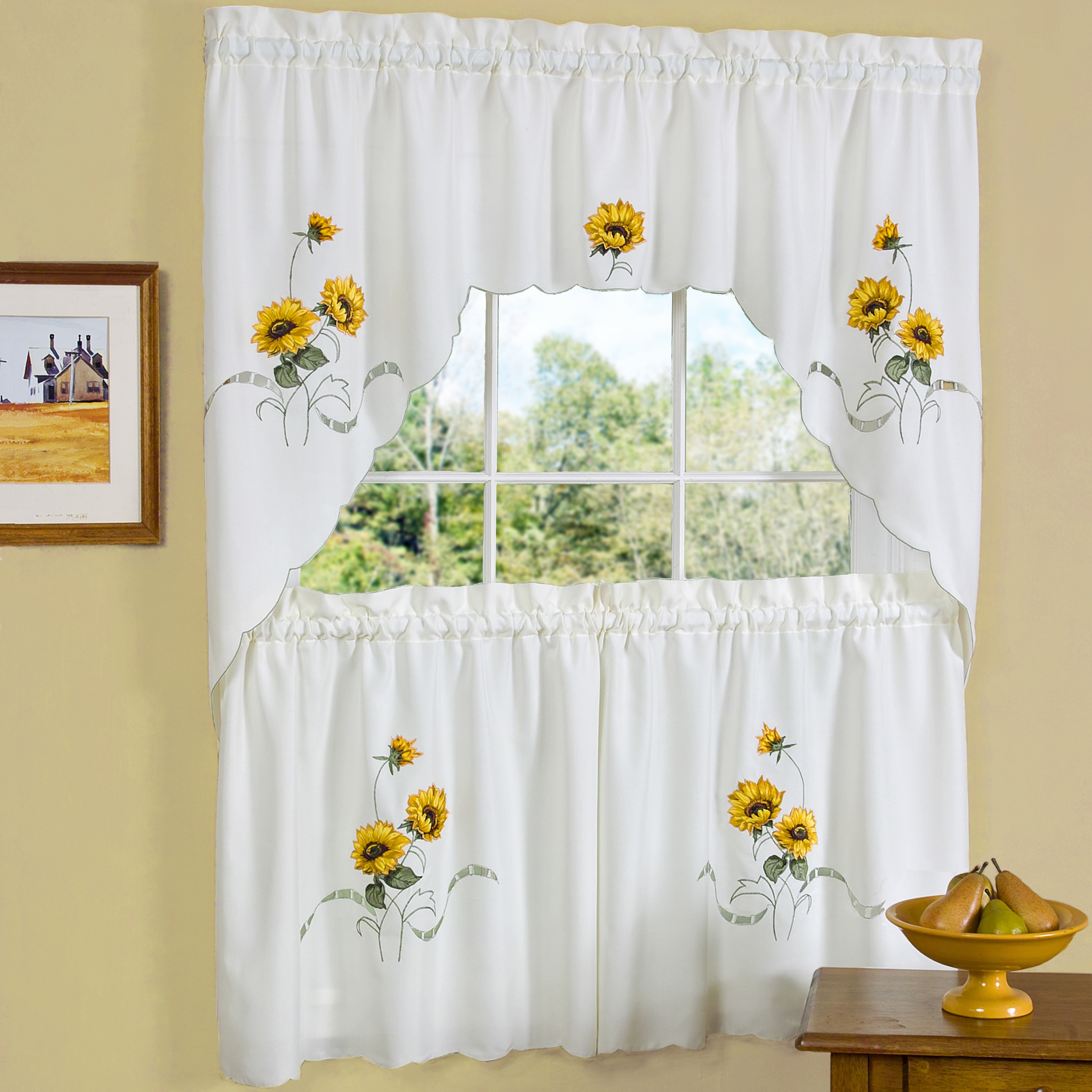 Shop Traditional Two Piece Tailored Tier And Swag Window Curtains