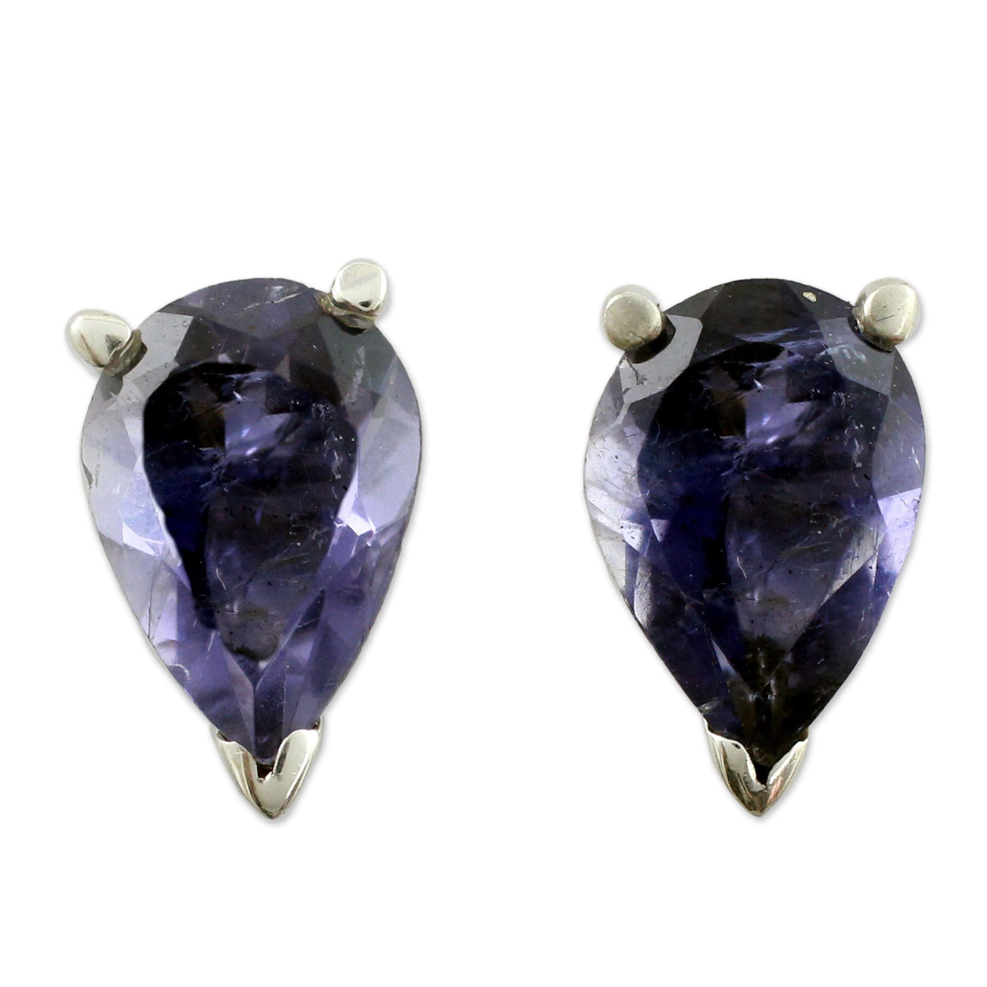 Handmade Sterling Silver Devotion Iolite Earrings India Free Handmade Sterling Silver Devotion Iolite Earrings India Free Shipping Today 17442574