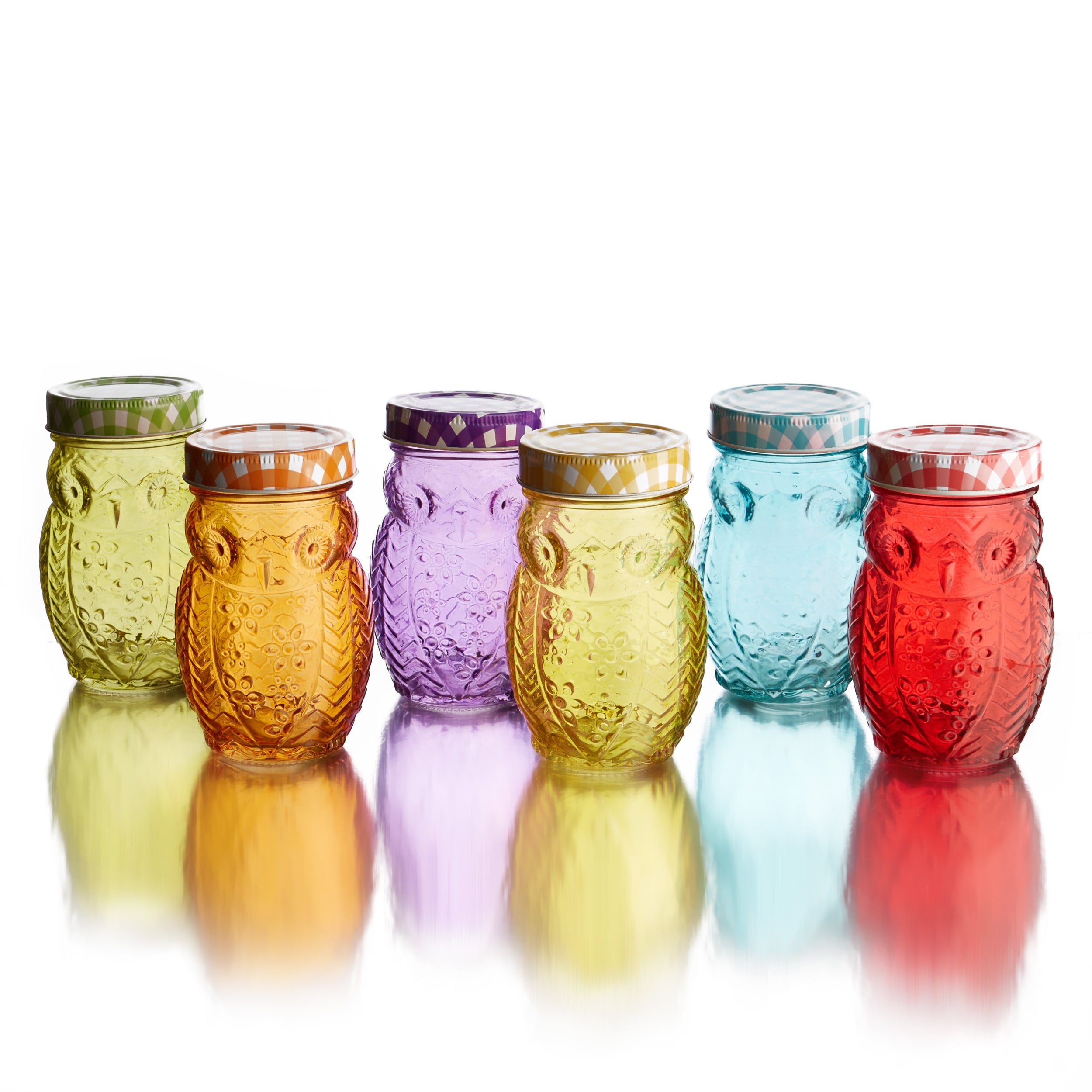 Shop Owl Colored Jars With Lid Set Of 6 Free Shipping On Orders