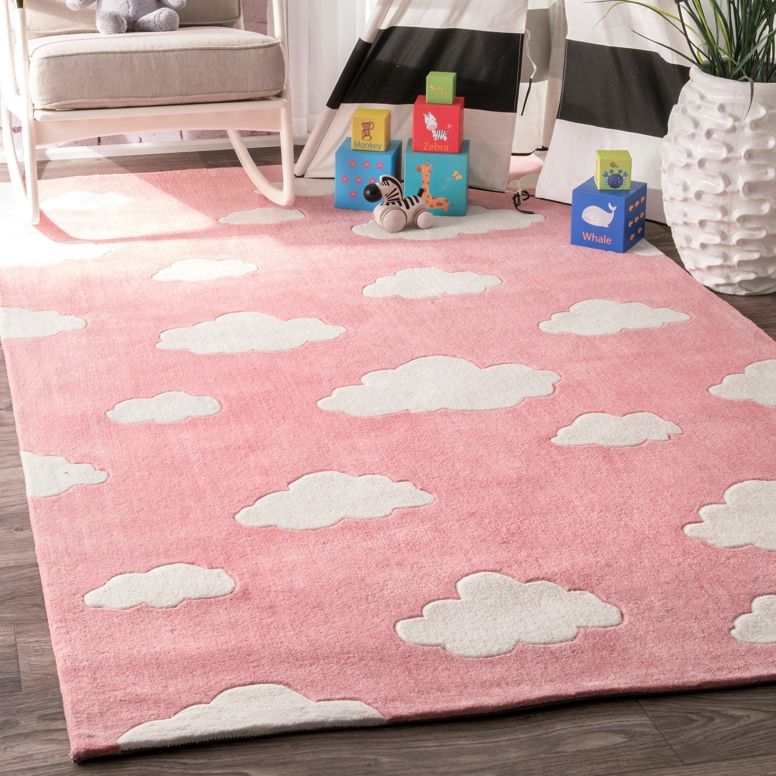 Nuloom Handmade Modern Clouds Kids Pink Blue Rug 7 6 X 9 Nuloom Handmade Modern Clouds Kids Pink Blue Rug 7 6 X 9 On Free Shipping Today 10339757