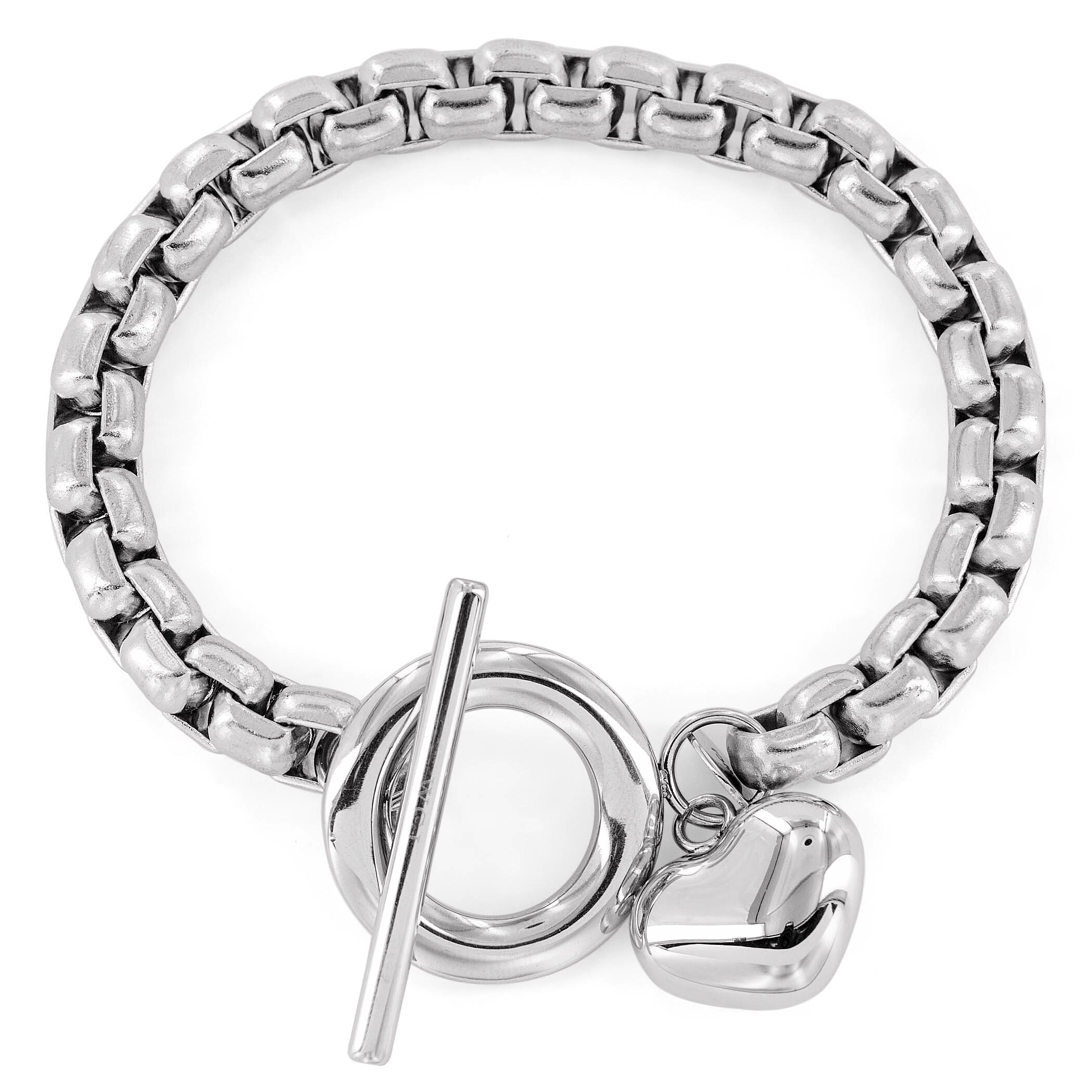 Women S Stainless Steel Heart Charm Boxed Chain Bracelet Free Women S Stainless Steel Heart Charm Boxed Chain Bracelet Free Shipping On Orders Over 45 17463366