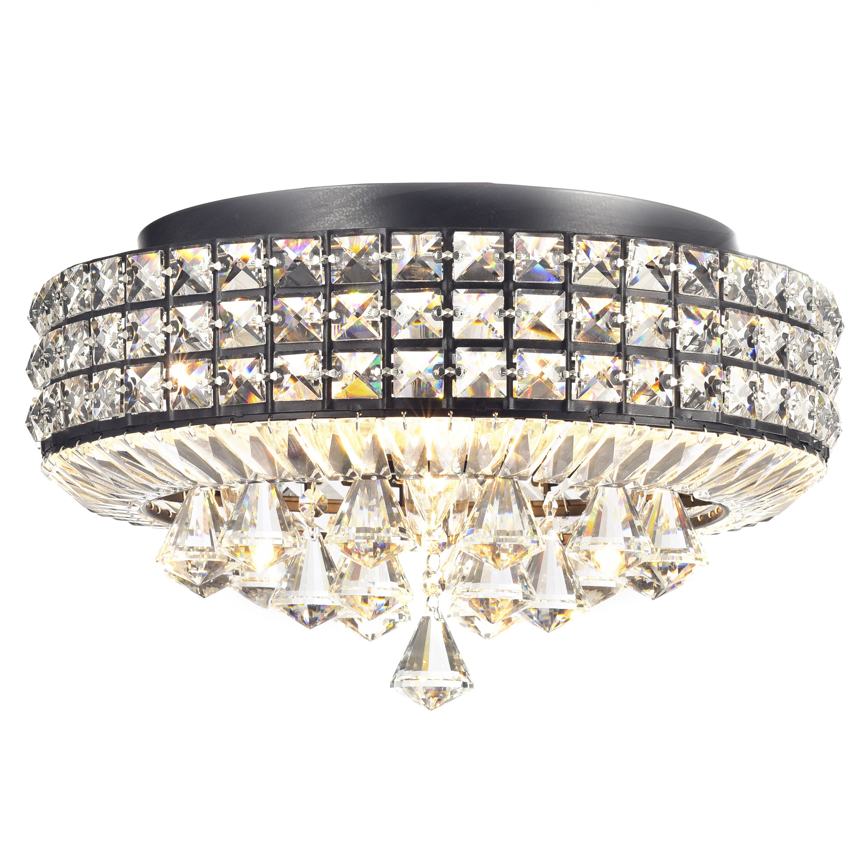 The Lighting Jolie Antique Black Crystal Round 4 Light The Lighting Jolie Antique Black Crystal Round 4 Light Flush Mount Chandelier Free Today Com 10364708