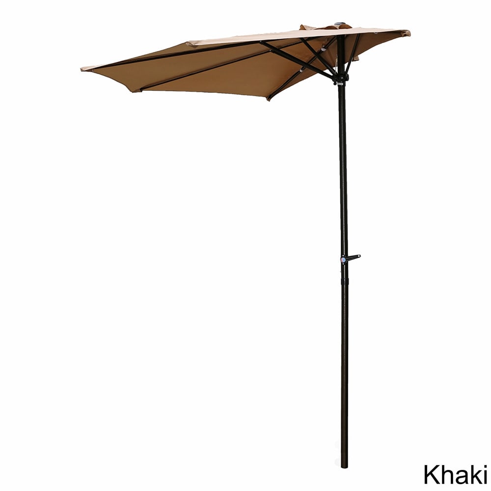 International Caravan St Kitts 9 Foot Crank Wall Hugger Half International Caravan St Kitts 9 Foot Crank Wall Hugger Half Patio Umbrella On Free Shipping Today 10372523