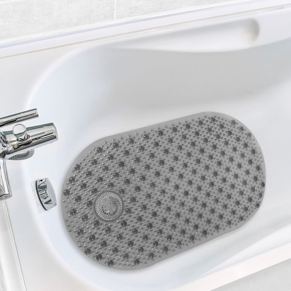 Shop Antimicrobial Hair Catcher Bath Tub Mat On Sale Free