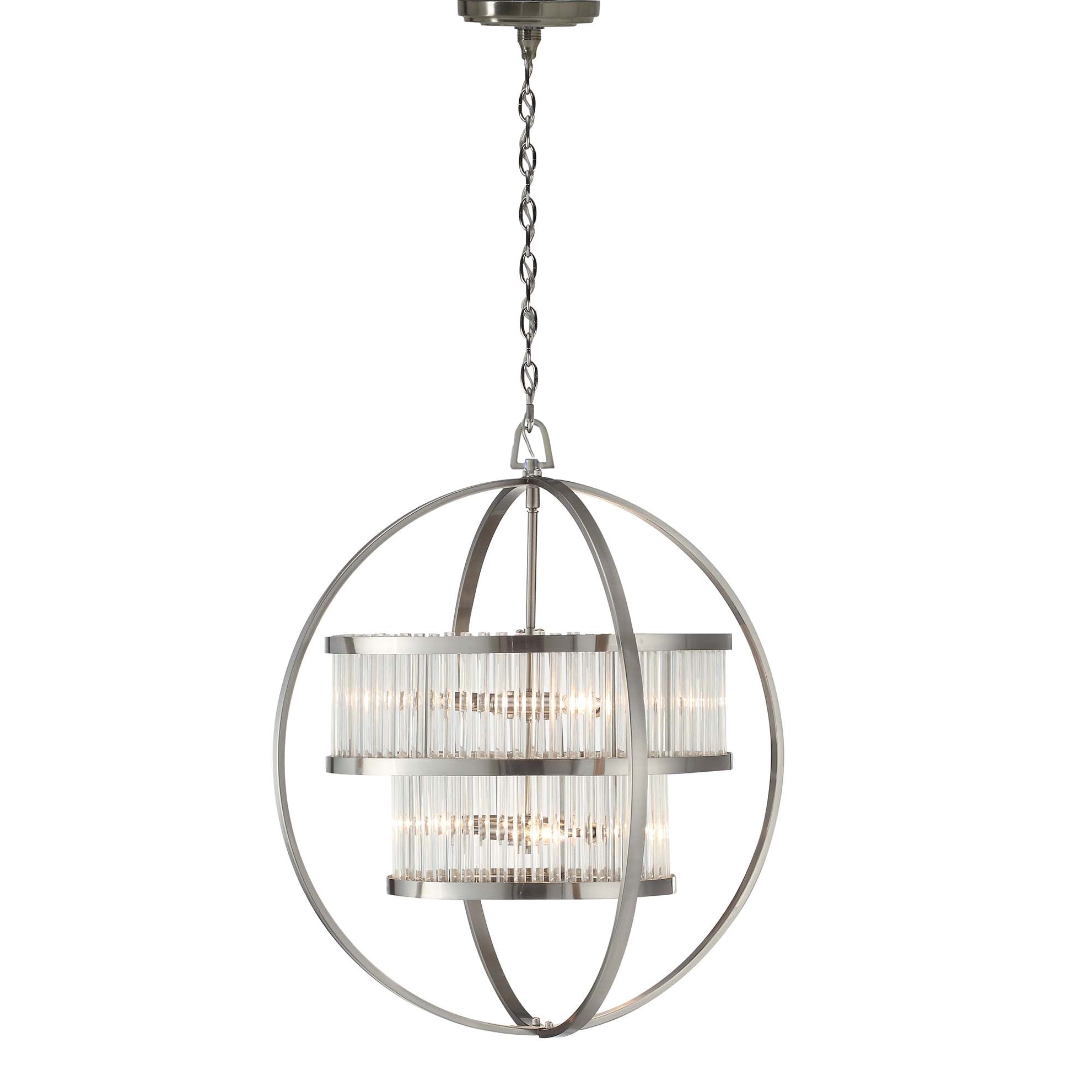 Brushed Nickel Crystal Orb 6 Light Chandelier Free Shipping Today Brushed Nickel Crystal Orb 6 Light Chandelier Free Shipping Today 17484997