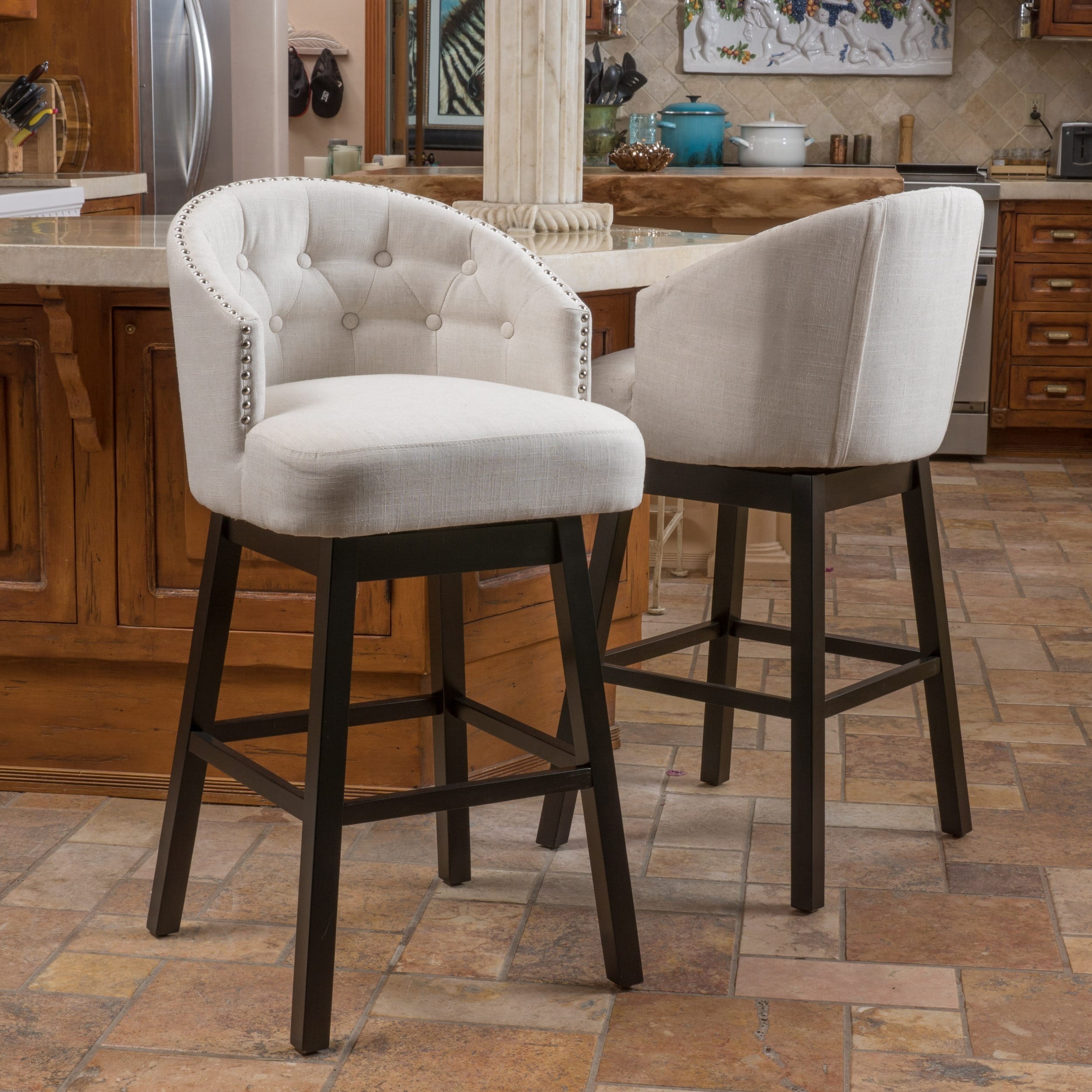 Ogden 29 Inch Fabric Swivel Backed Barstool Set Of 2 By Ogden 29 Inch Fabric Swivel Backed Barstool Set Of 2 By Christopher Knight Home On Free Shipping Today 10391542