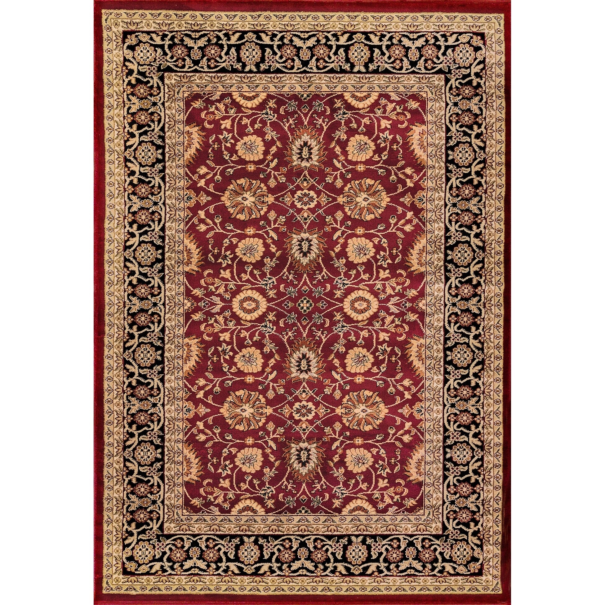 Shop Renaissance Red Black Traditional Print Area Rug 53 X 77