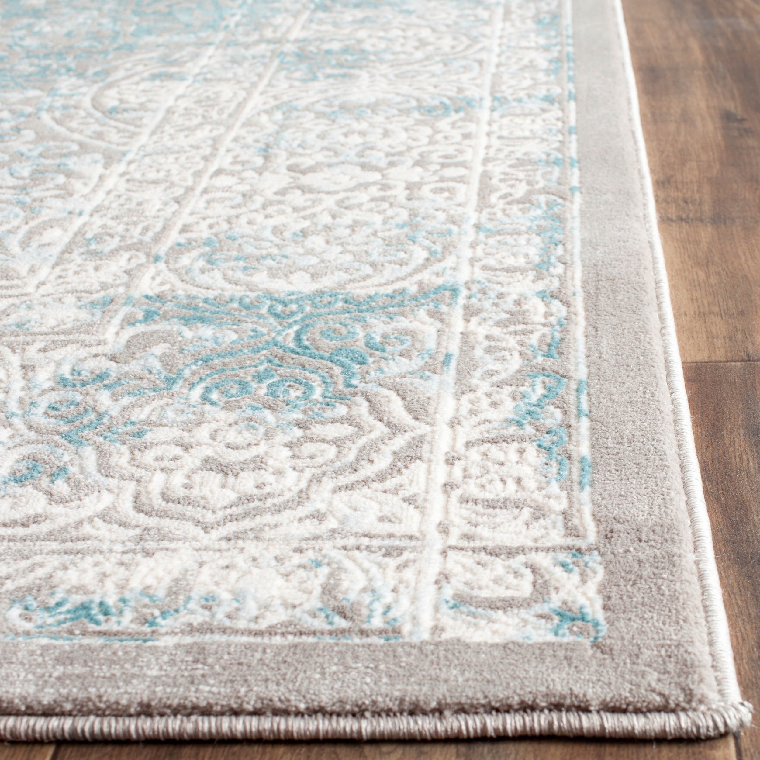 Shop Safavieh Passion Watercolor Turquoise Ivory Distressed Rug 8