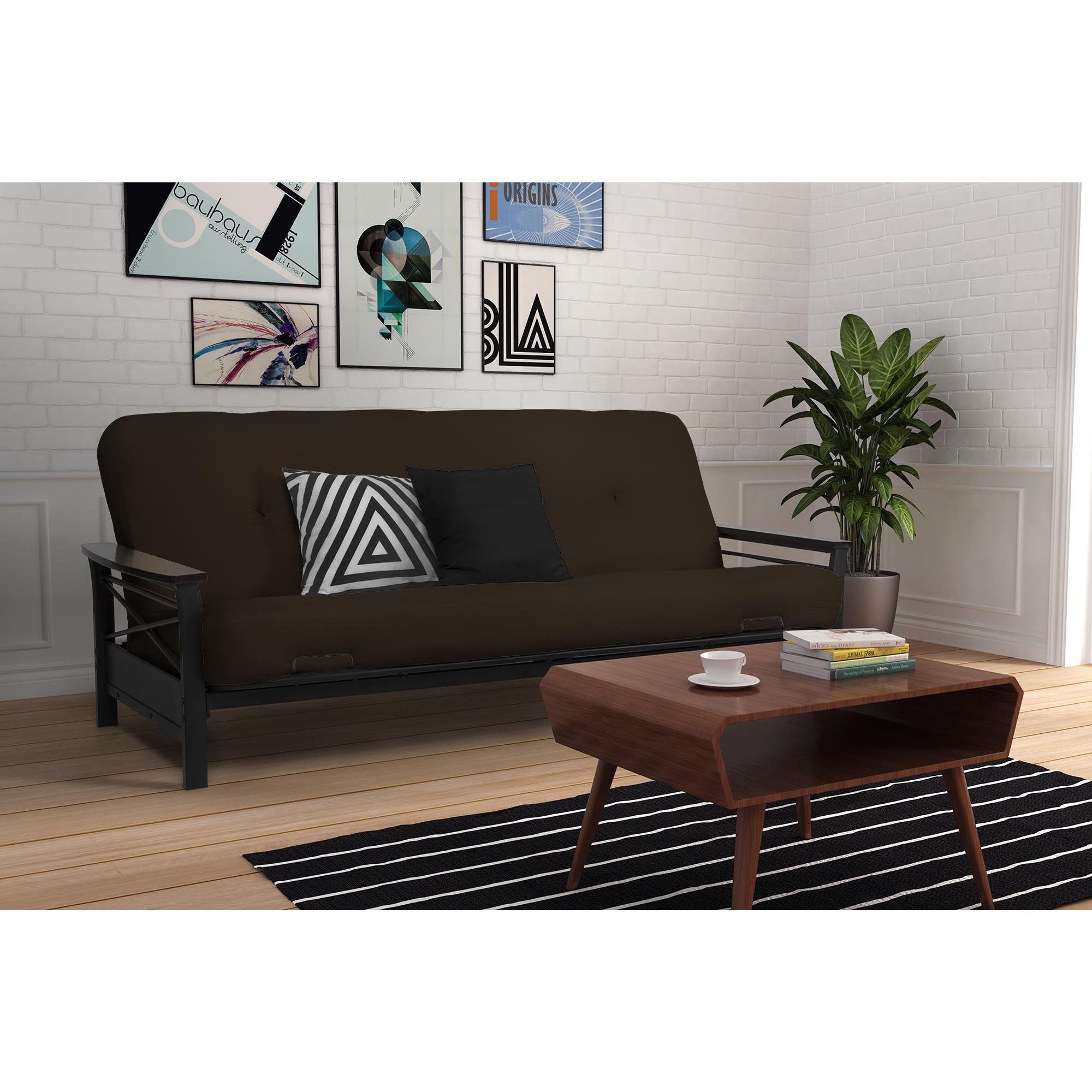 Futon Sofa Black Room Essentialstm 9000 Best All Decorating Dhp Nadine Metal Futon Frame With Espresso Wood Armrests Free Shipping Today