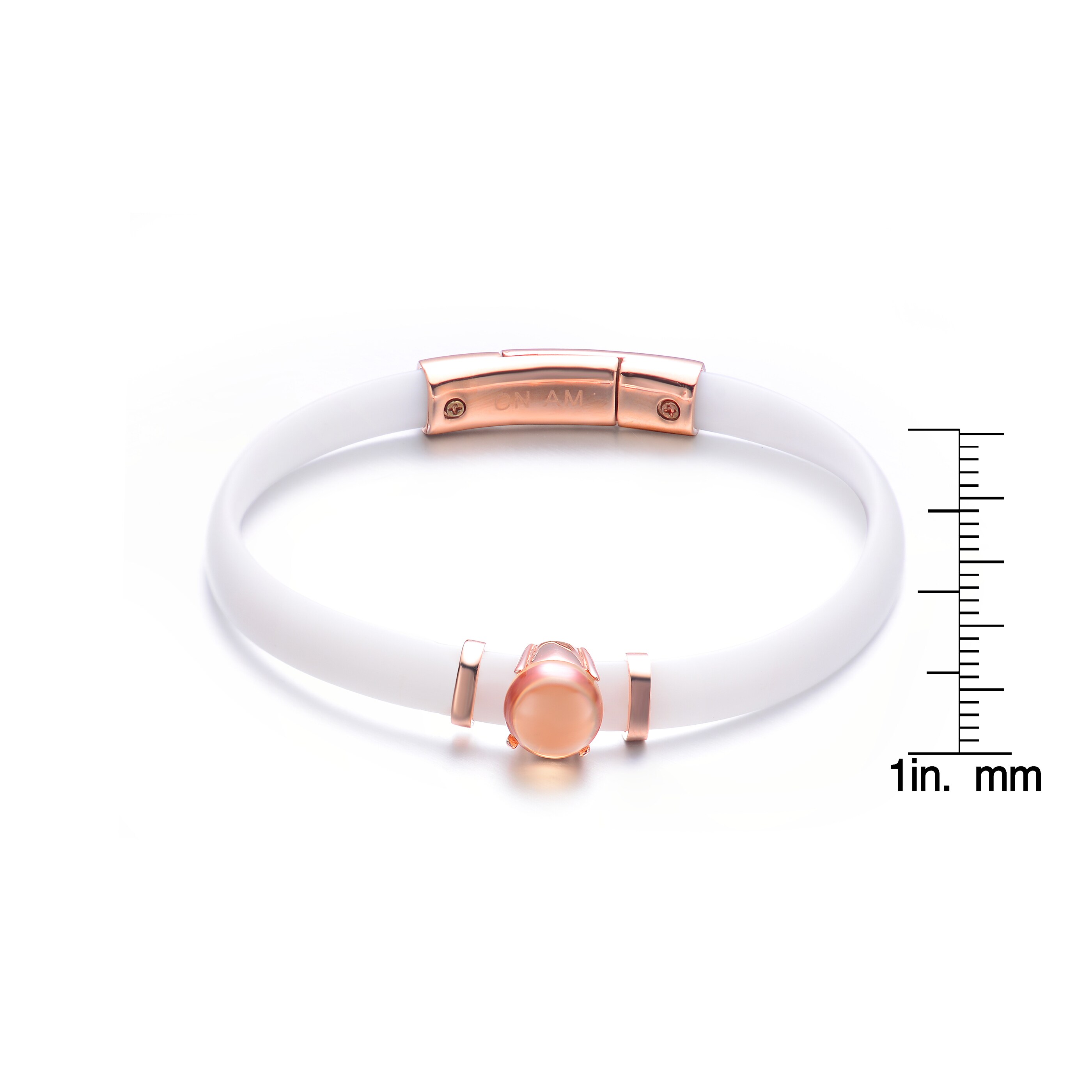 Alberto Moore Rose Plated Sterling Silver White Rubber Campange Alberto Moore Rose Plated Sterling Silver White Rubber Campange Cubic Zirconia Bracelet On Free Shipping Orders Over 45