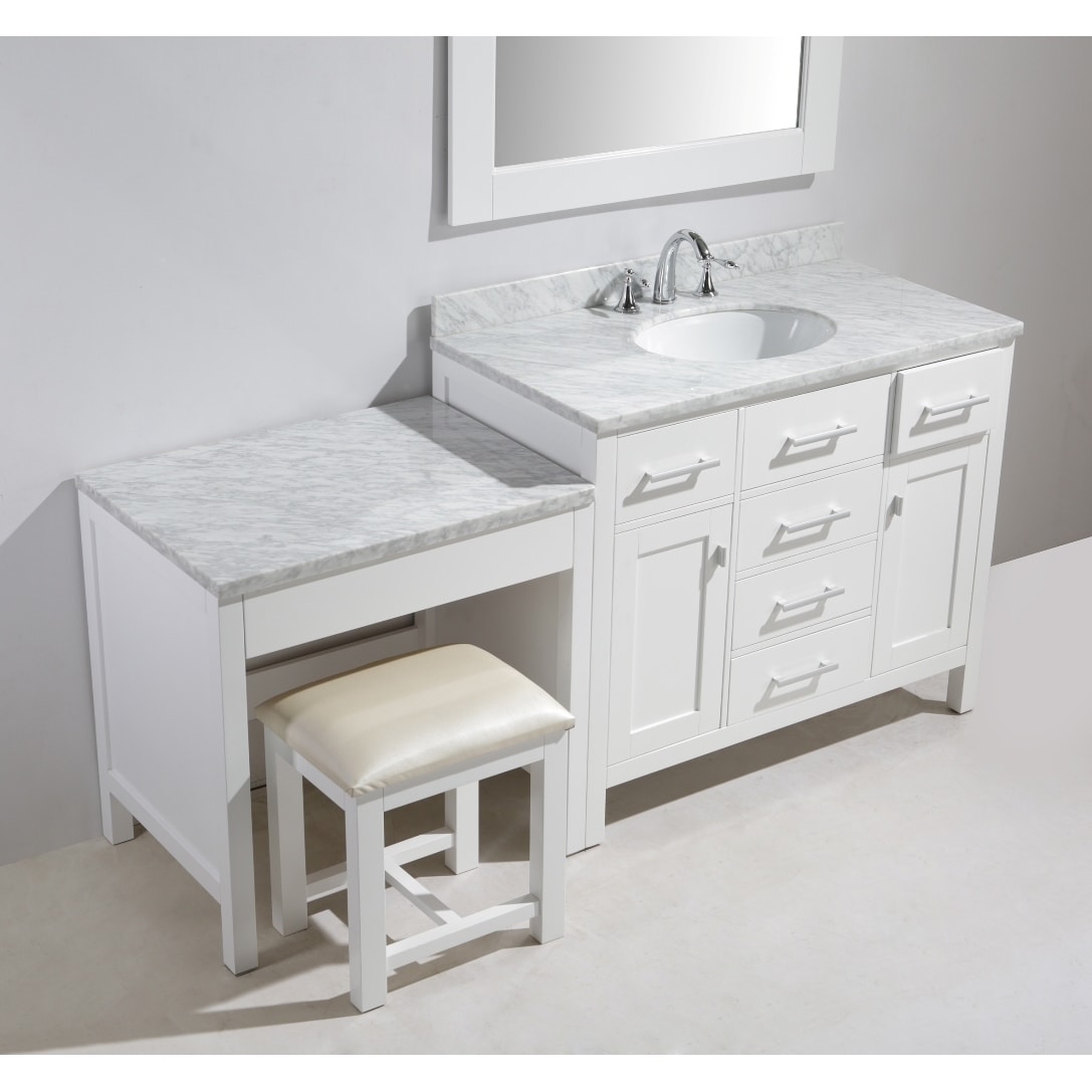 Design Element London 72 Inch Single Sink White Vanity Set With Design Element London 72 Inch Single Sink White Vanity Set With Makeup Table And Bench Seat Free Shipping Today 10521852