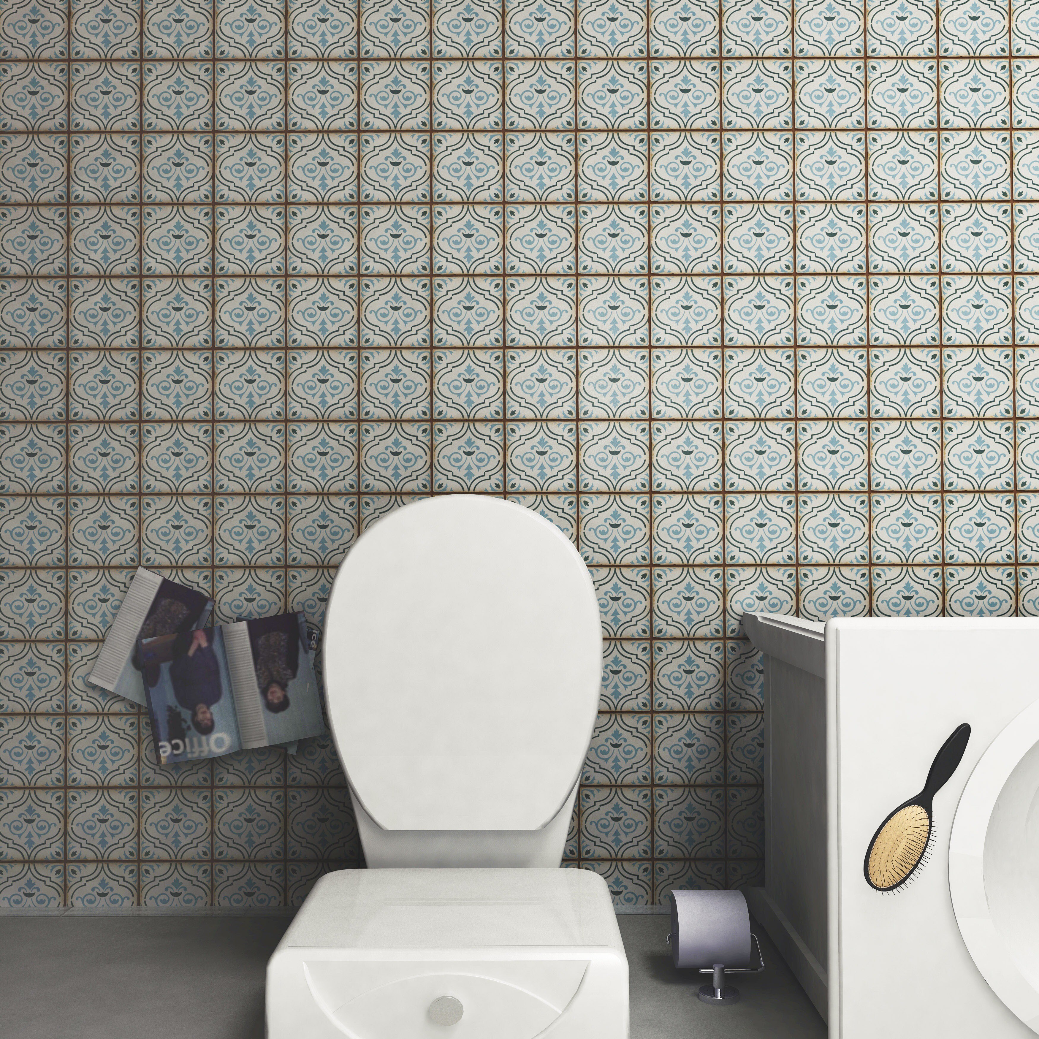 Somertile 4 875x4 875 Inch Chronicle Fleur De Lis Ceramic Floor Somertile 4 875x4 875 Inch Chronicle Fleur De Lis Ceramic Floor And Wall Tile Case Of 32 Free Shipping Today 17610966