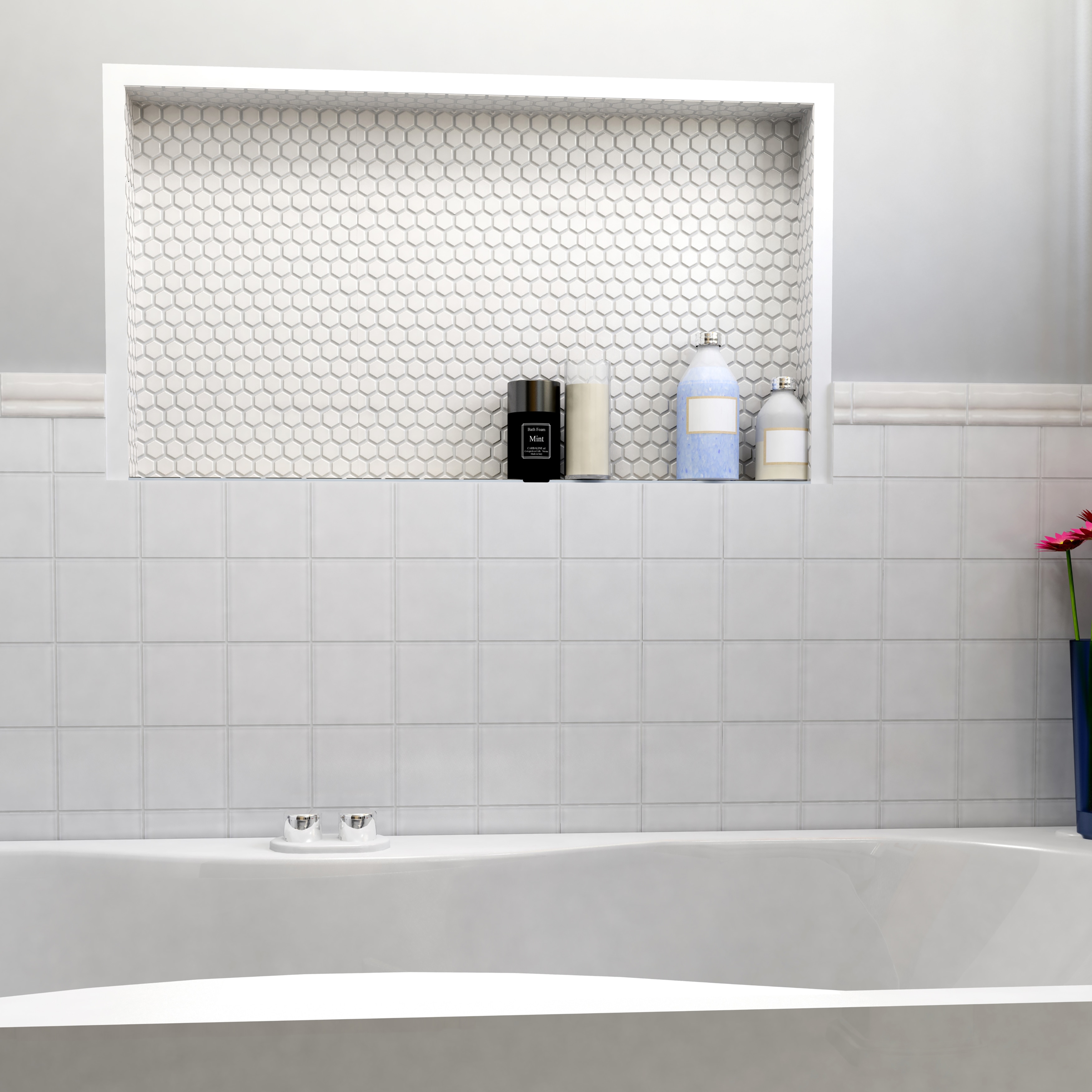 Somertile 7 75x7 75 Inch Lilium White Ceramic Floor And Wall Somertile 7 75x7 75 Inch Lilium White Ceramic Floor And Wall Tile 25 Tiles 11 Sqft Free Shipping Today 10528548