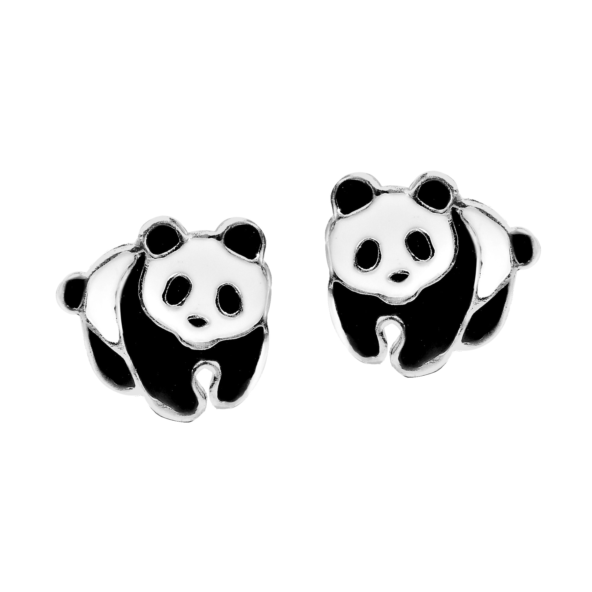 Handmade Adorable Panda Bear Enamel Sterling Silver Stud Handmade Adorable Panda Bear Enamel Sterling Silver Stud Earrings On Free Shipping Orders Over 45 10542158