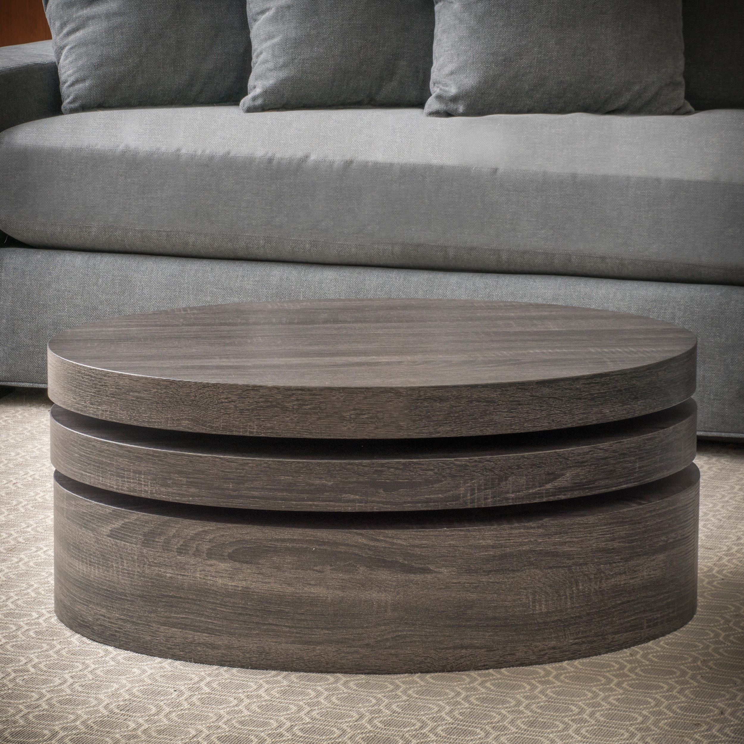 Carson Oval Mod Rotating Wood Coffee Table By Christopher Carson Oval Mod Rotating Wood Coffee Table By Christopher Knight Home On Free Shipping Today 10546675