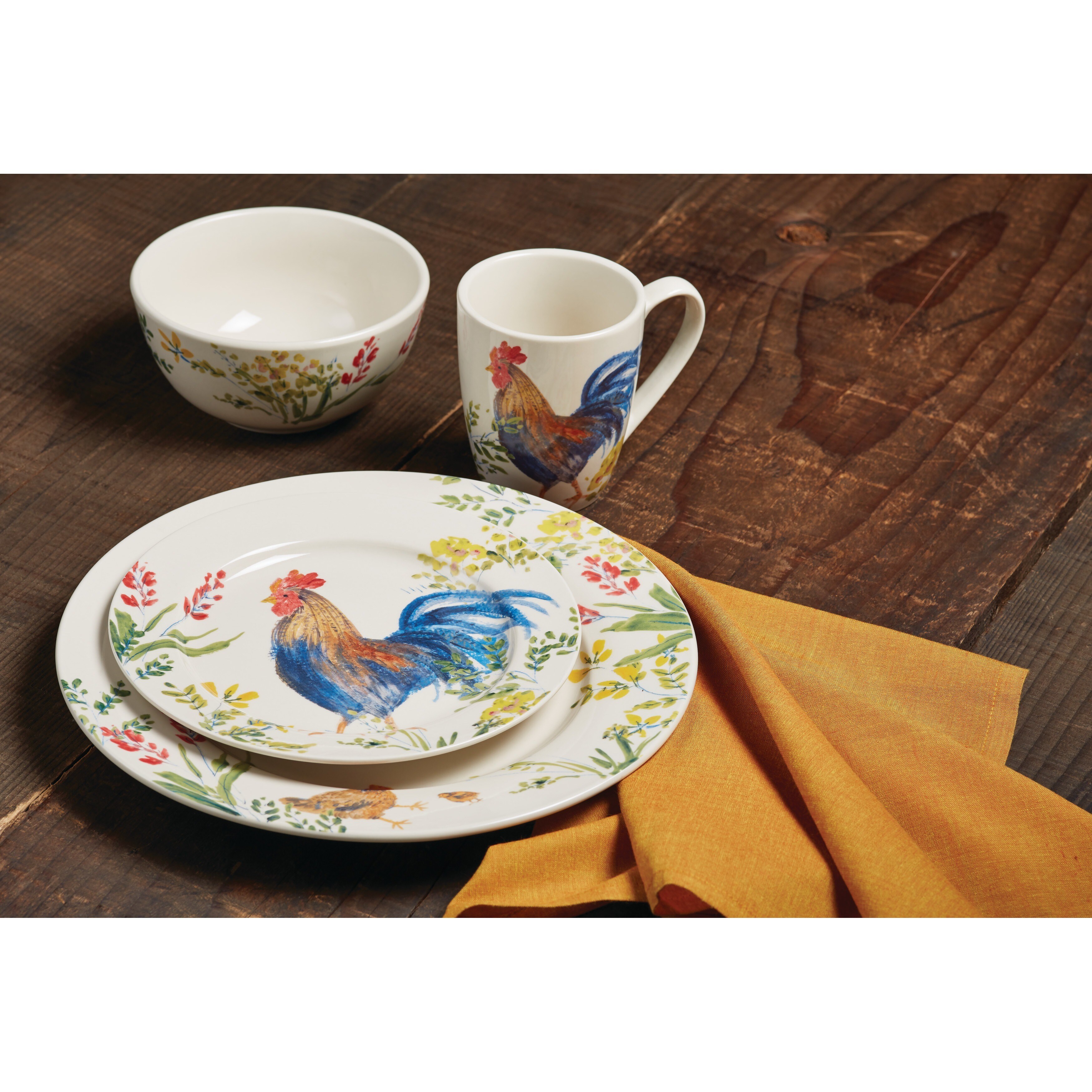 Paula Deen Dinnerware Garden Rooster 16 Piece Stoneware Paula Deen Dinnerware Garden Rooster 16 Piece Stoneware Set On Free Shipping Today 10547203