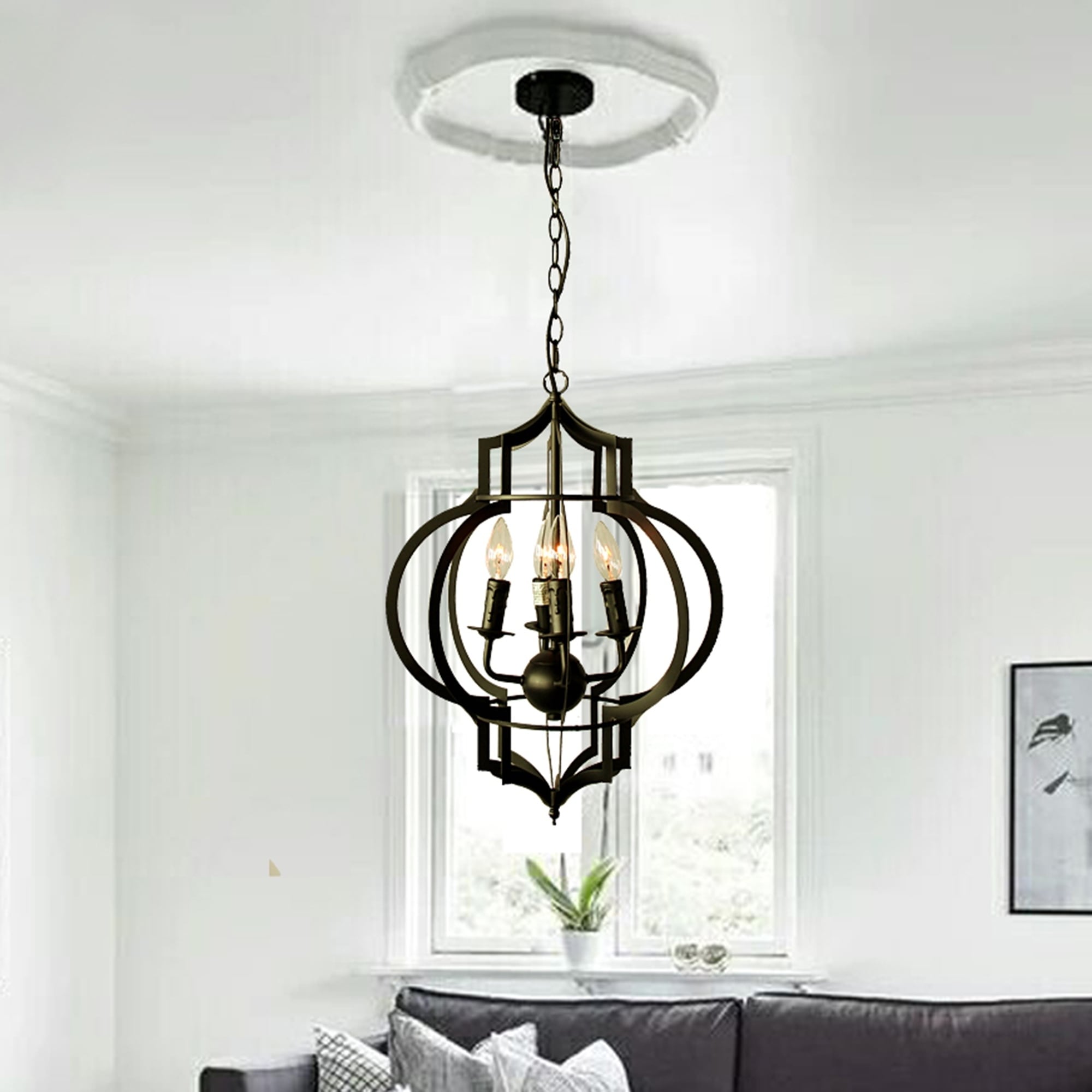 Addison 4 Light Black Finished 17 Inch Chandelier With Bulbs Addison 4 Light Black Finished 17 Inch Chandelier With Bulbs On Free Today Com 10554020