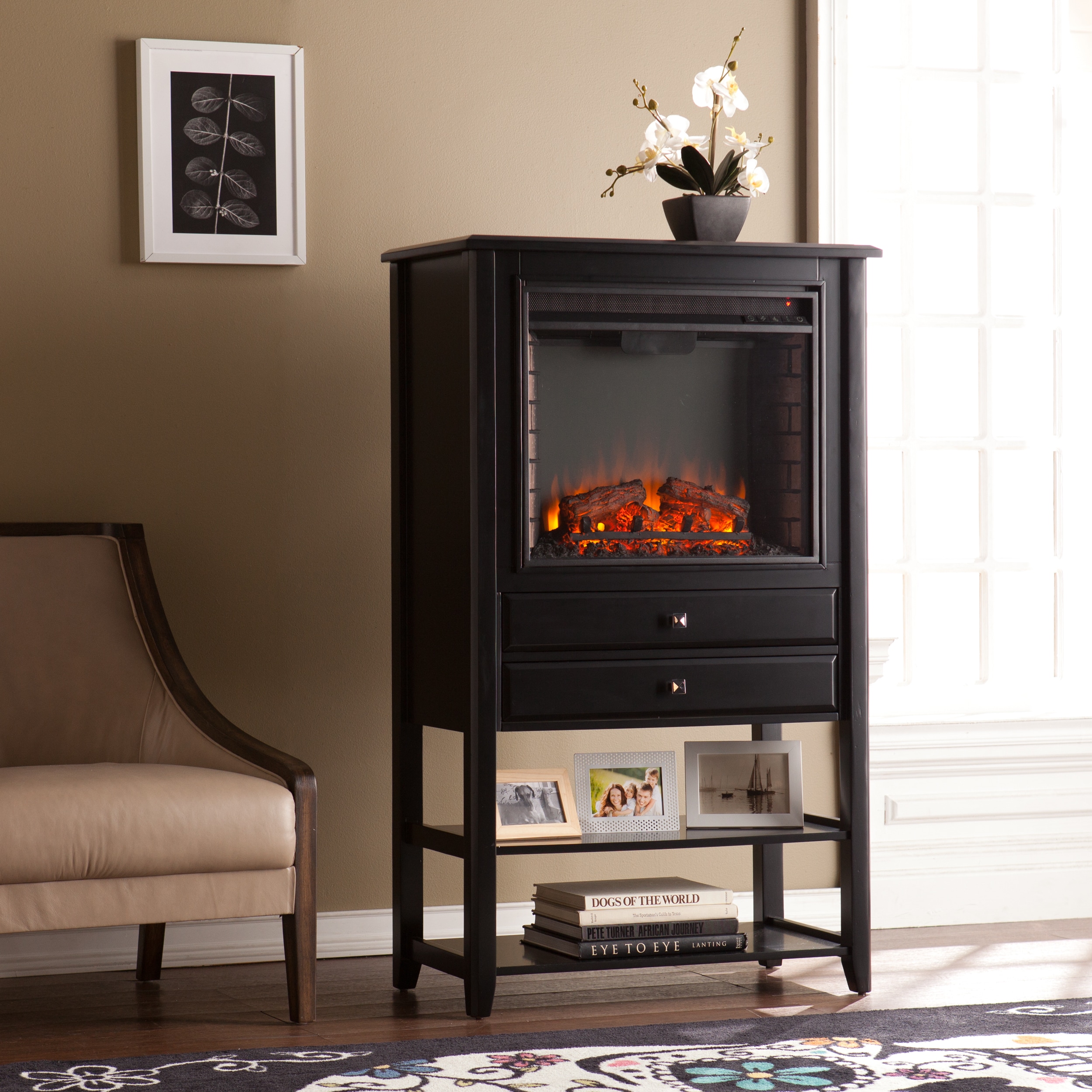 Shop Copper Grove Summerhill Corner Convertible Electric Fireplace Storage Tower Shop Copper Grove Summerhill Corner Convertible Electric Fireplace Storage Tower