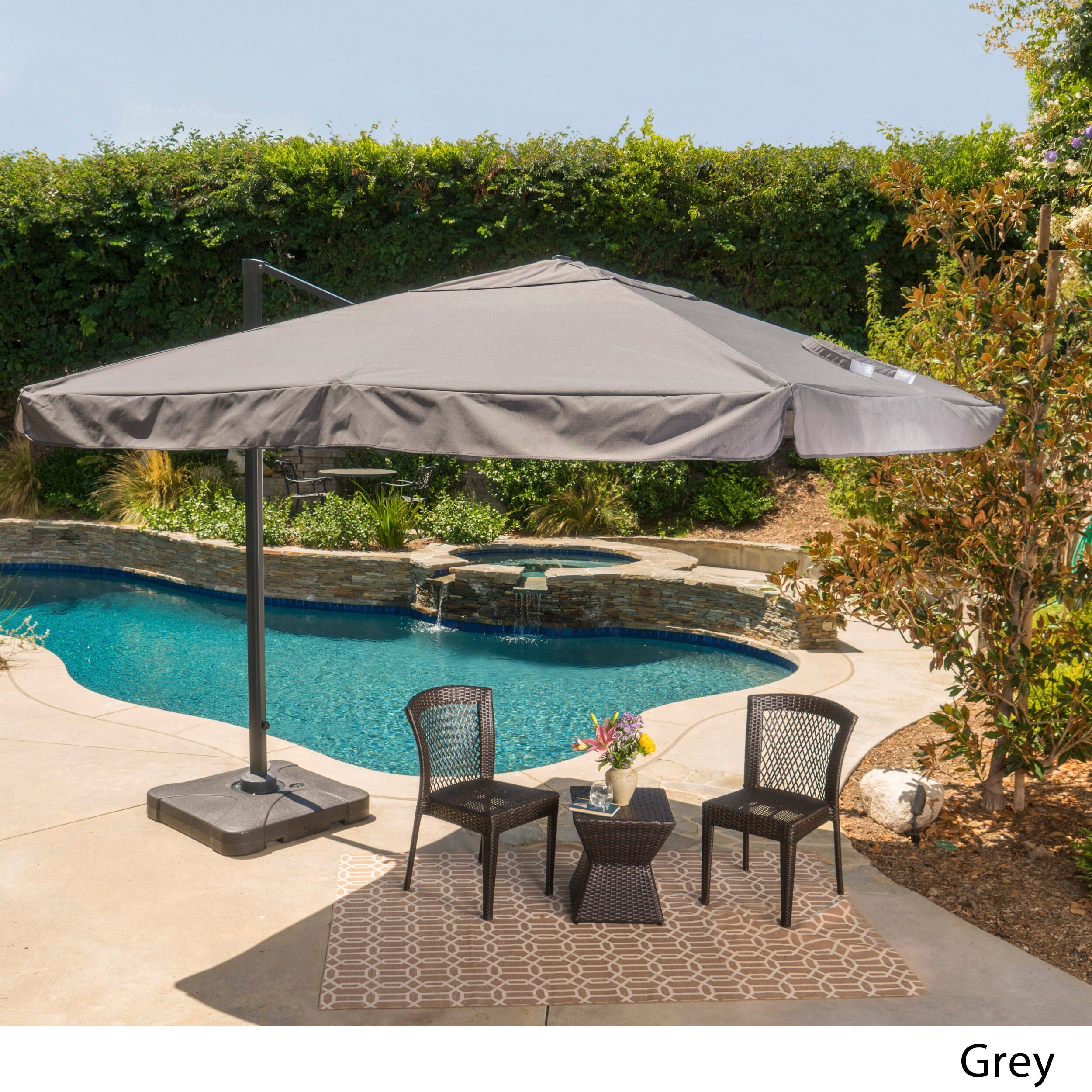Outdoor Merida 9 8 Foot Canopy Umbrella With Base By Outdoor Merida 9 8 Foot Canopy Umbrella With Base By Christopher Knight Home Free Shipping Today 10591217