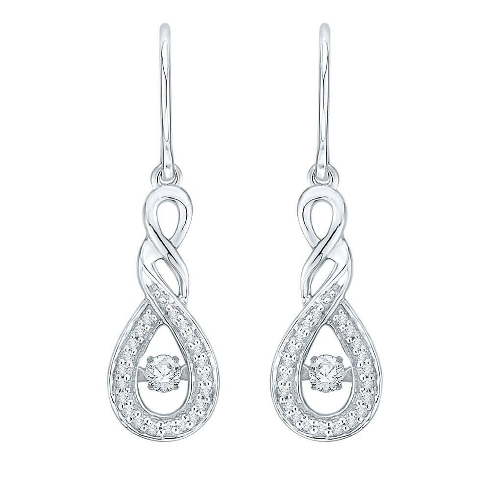 10k White Gold 1 4ct Tdw Dancing Diamond Fashion Earring 10k White Gold 1 4ct Tdw Dancing Diamond Fashion Earring On Free Shipping Today 10602720