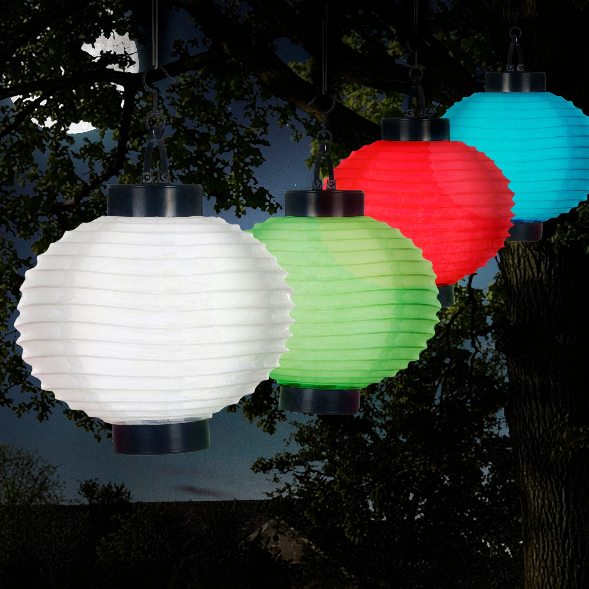 Pure Garden Outdoor Solar Led White Chinese Lanterns Set Of 4 Pure Garden Outdoor Solar Led White Chinese Lanterns Set Of 4 On Free Shipping Orders Over 45 10603477