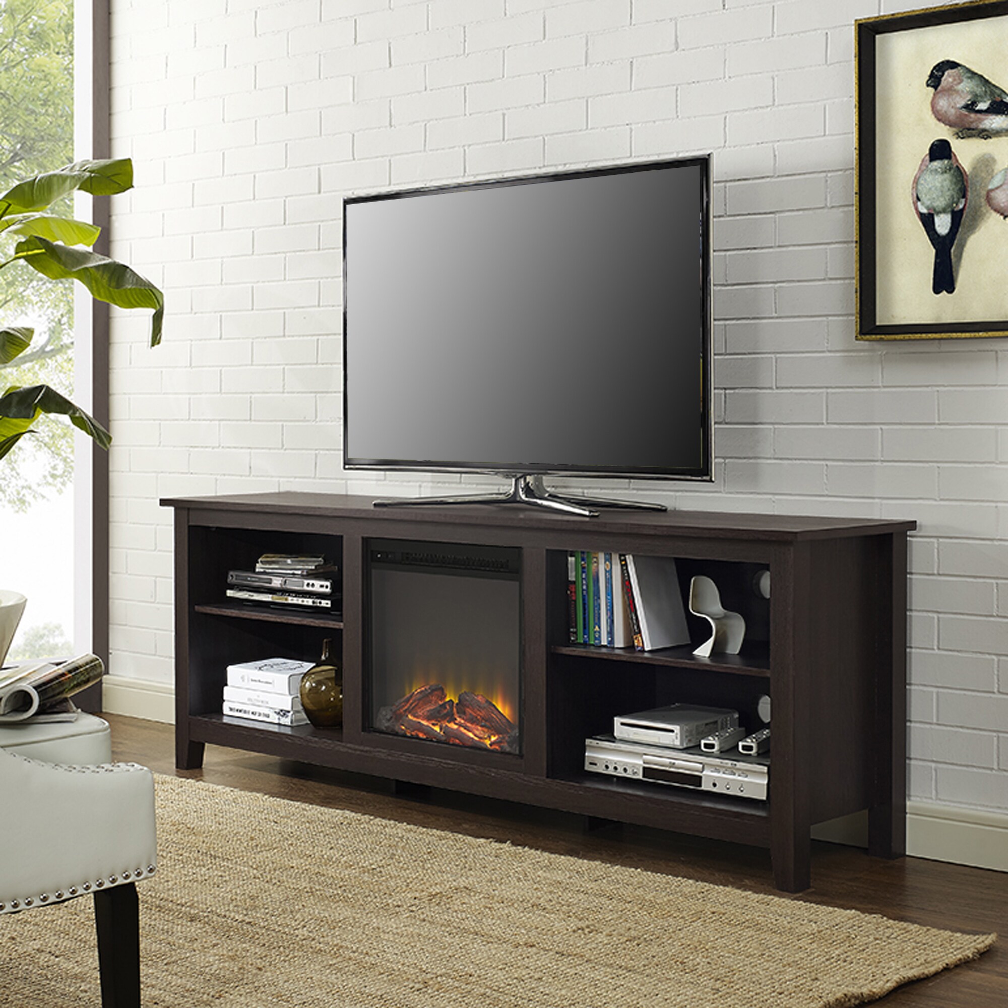 70 Fireplace Tv Stand Console Espresso X 16 24h 70 Fireplace Tv Stand Console Espresso X 16 24h Free Shipping Today 10613286