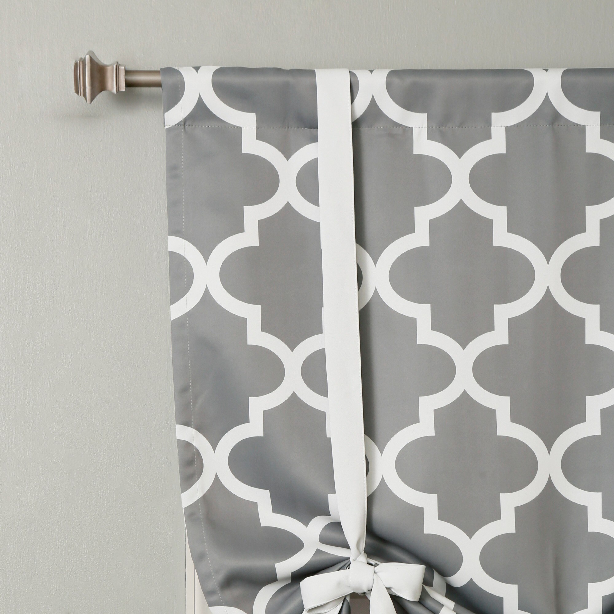 Aurora Home 63 inch Moroccan Print Room Darkening Tie Up Window